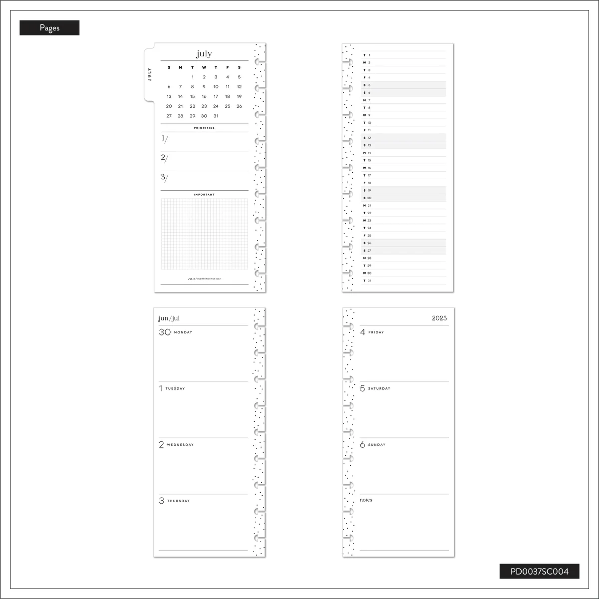2025–2026 Happy Patchwork Customizable Planner - Skinny Classic Horizontal Layout - 12 Months 13 2025–2026 Happy Patchwork Customizable Planner - Skinny Classic Horizontal Layout - 12 Months