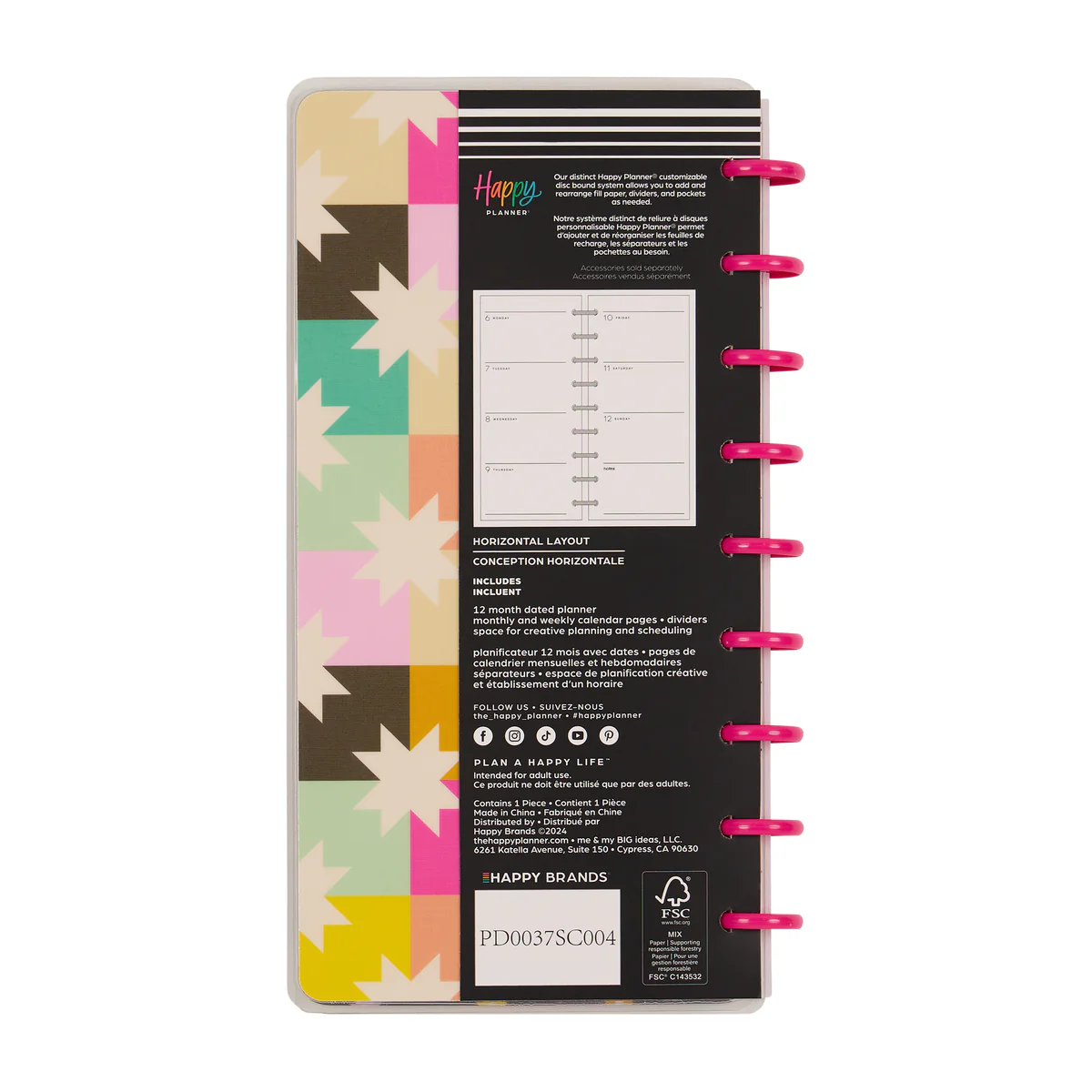 2025–2026 Happy Patchwork Customizable Planner - Skinny Classic Horizontal Layout - 12 Months 16 2025–2026 Happy Patchwork Customizable Planner - Skinny Classic Horizontal Layout - 12 Months