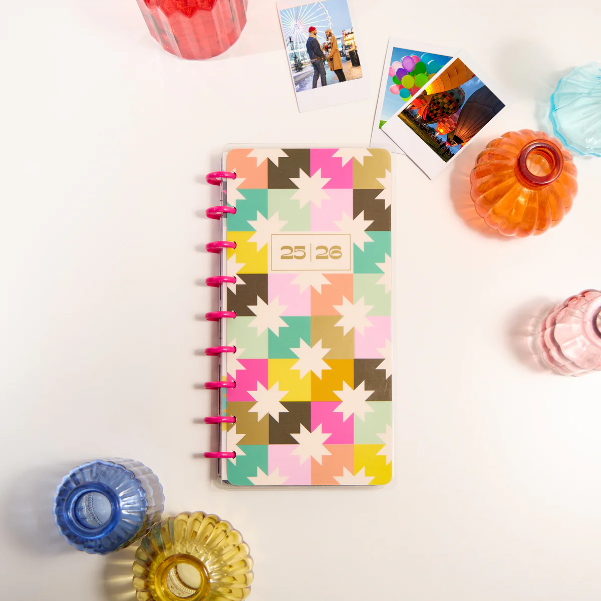2025–2026 Happy Patchwork Customizable Planner - Skinny Classic Horizontal Layout - 12 Months 5 2025–2026 Happy Patchwork Customizable Planner - Skinny Classic Horizontal Layout - 12 Months