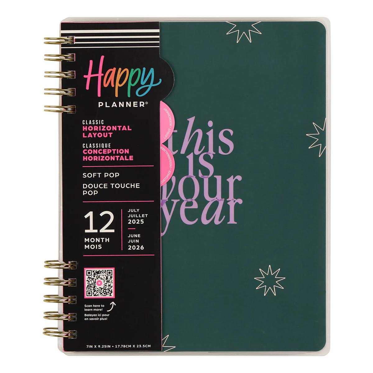 2025–2026 Soft Pop Customizable Spiral Planner - Classic Horizontal Layout - 12 Months 15 2025–2026 Soft Pop Customizable Spiral Planner - Classic Horizontal Layout - 12 Months