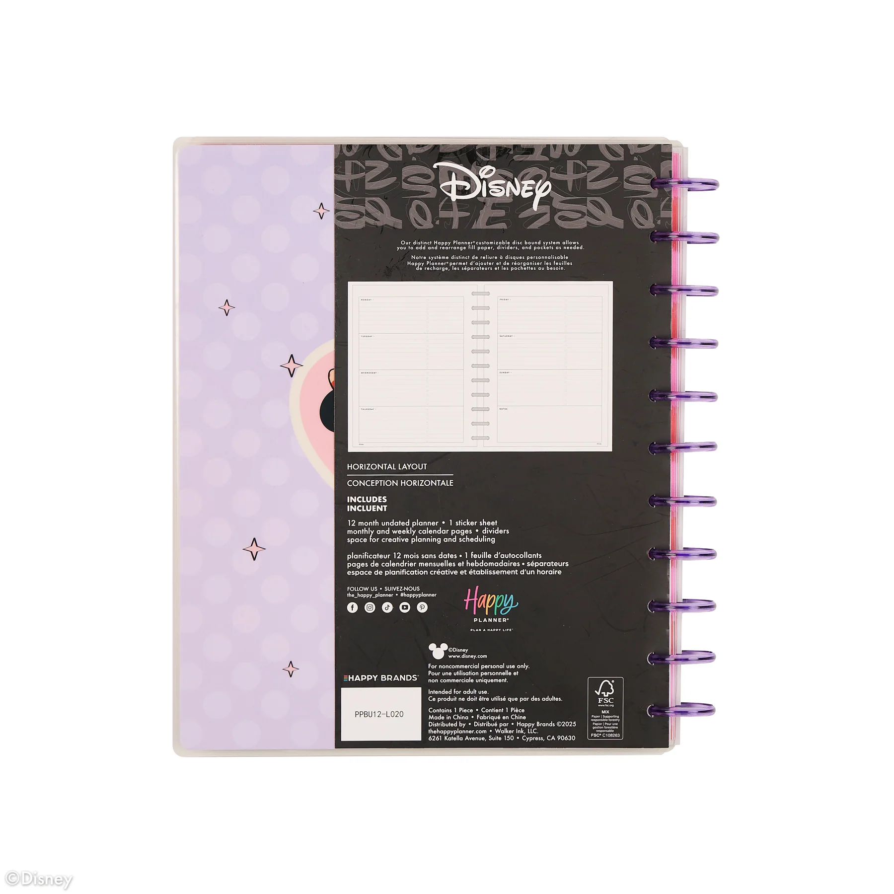 Undated Disney Minnie Mouse Bow Happy Customizable Planner - Big Horizontal Layout - 12 Months 22 Undated Disney Minnie Mouse Bow Happy Customizable Planner - Big Horizontal Layout - 12 Months