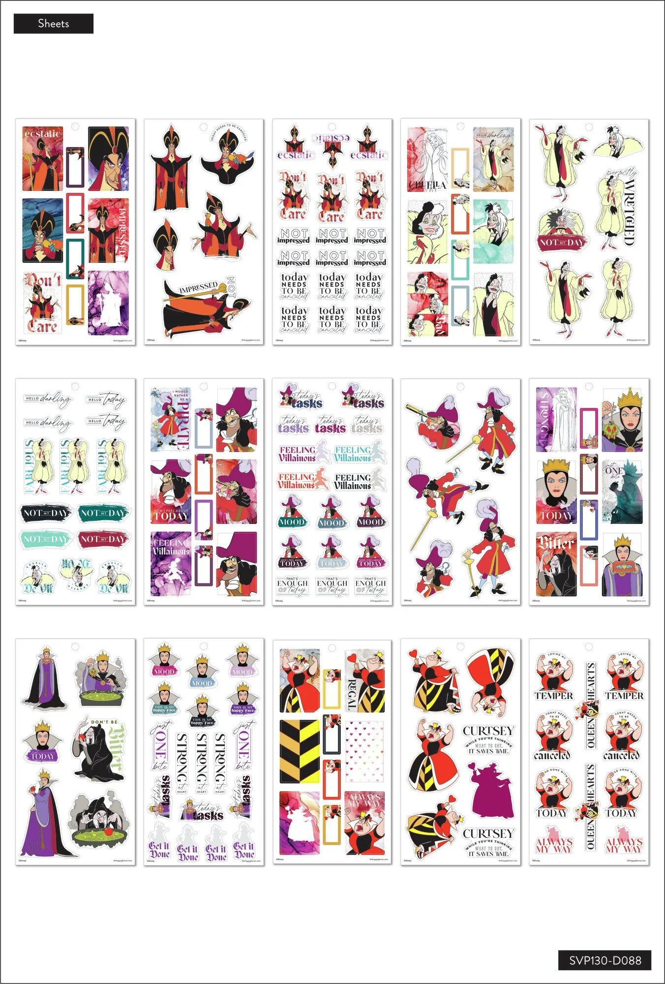 Disney© Villains Value Pack Stickers 7 Disney© Villains Value Pack Stickers