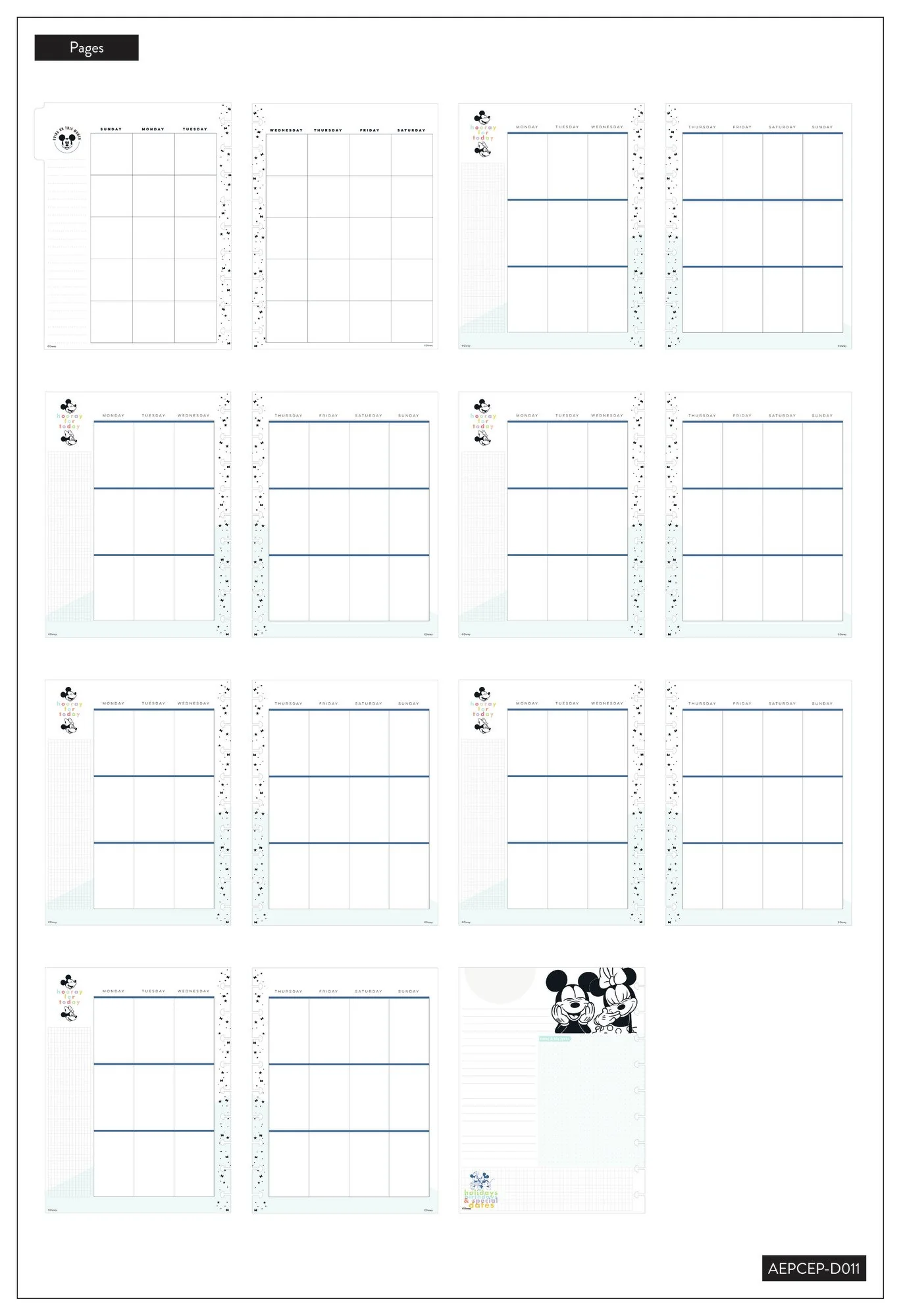 Disney© Mickey Mouse & Minnie Mouse Colorblock Undated Classic Vertical Extension Pack 5 Disney© Mickey Mouse & Minnie Mouse Colorblock Undated Classic Vertical Extension Pack