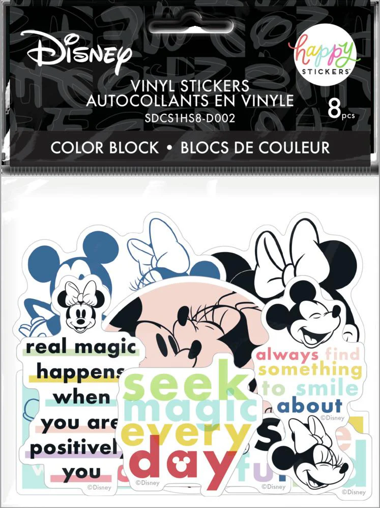 Disney© Mickey Mouse & Minnie Mouse Colorblock Die Cut Vinyl Decal ...