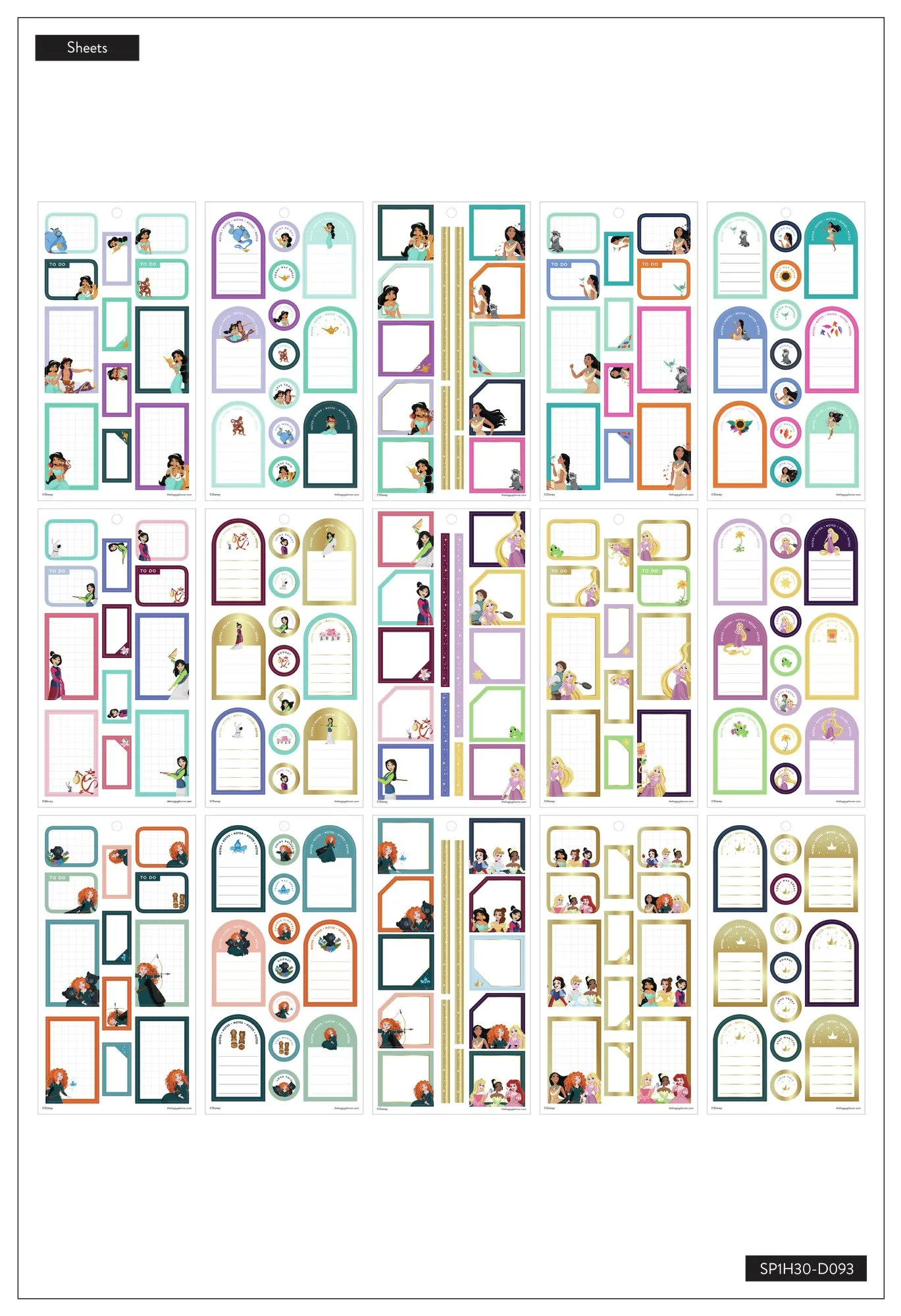 Disney © Value Pack Stickers - Princess Colorful Boxes 3 Disney © Value Pack Stickers - Princess Colorful Boxes