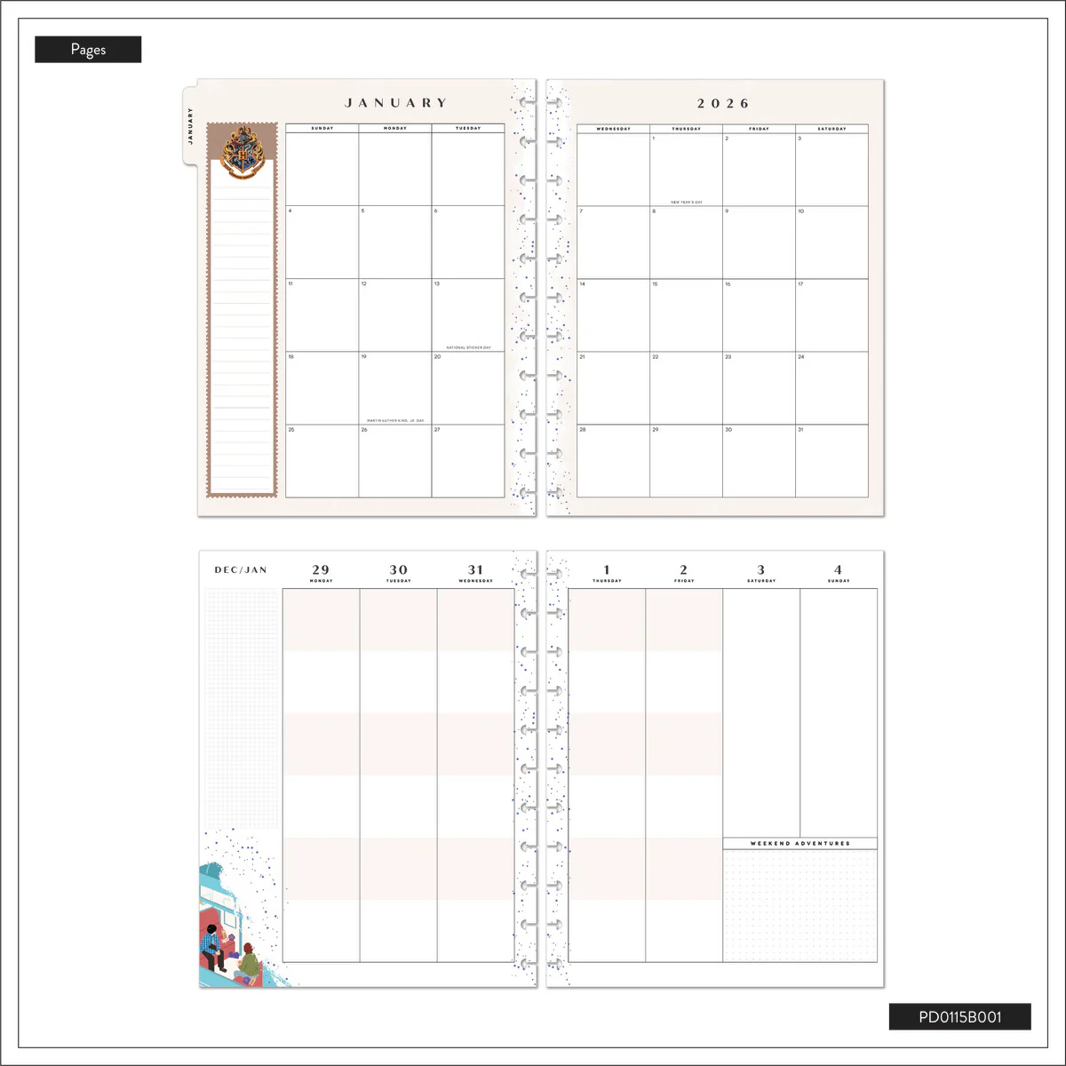 2026 Harry Potter Enchanted Grounds Customizable Planner - Big Color Block Layout - 12 Months 17 2026 Harry Potter Enchanted Grounds Customizable Planner - Big Color Block Layout - 12 Months
