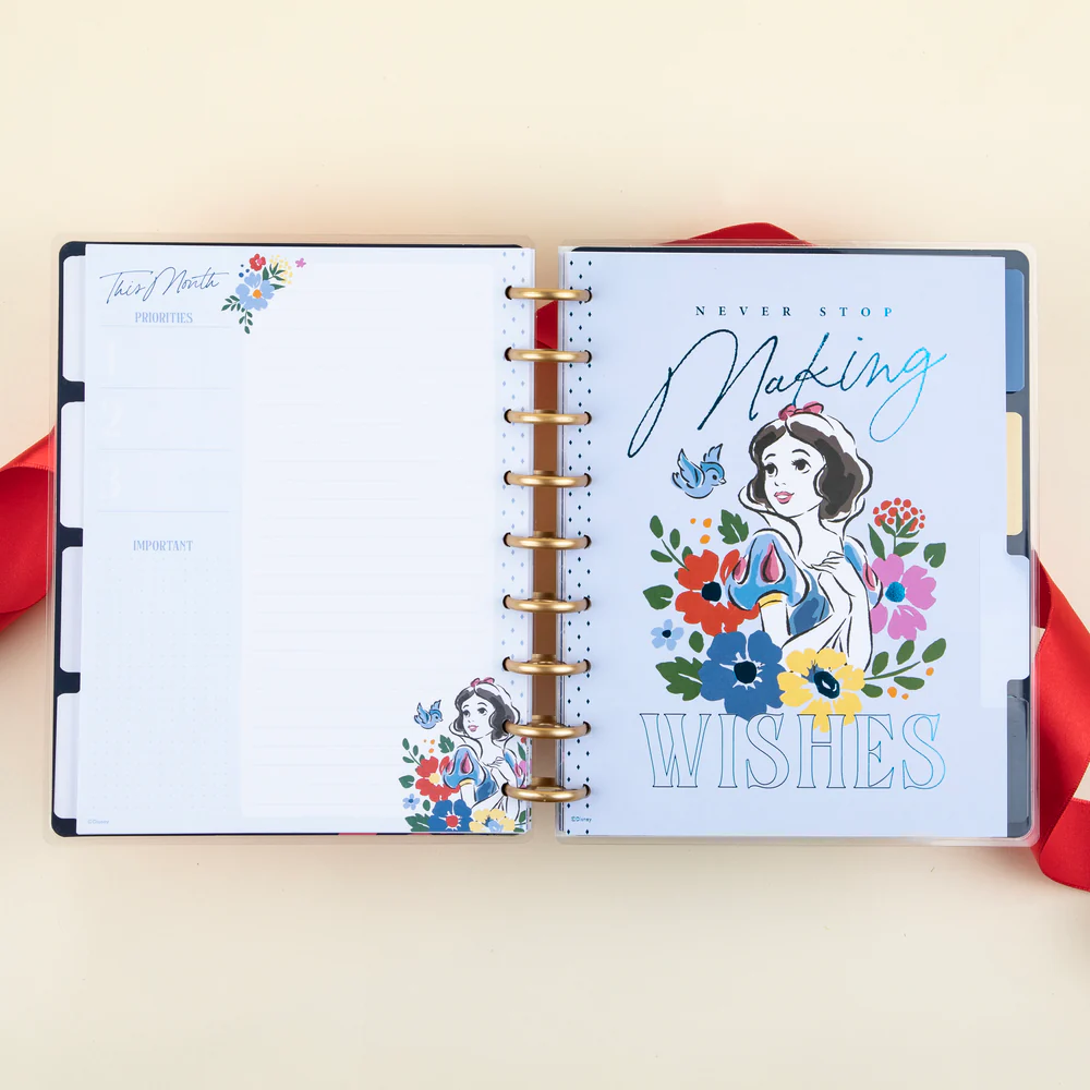 Undated Disney Snow White Wishes Happy Planner - Classic Vertical Layout - 12 Months