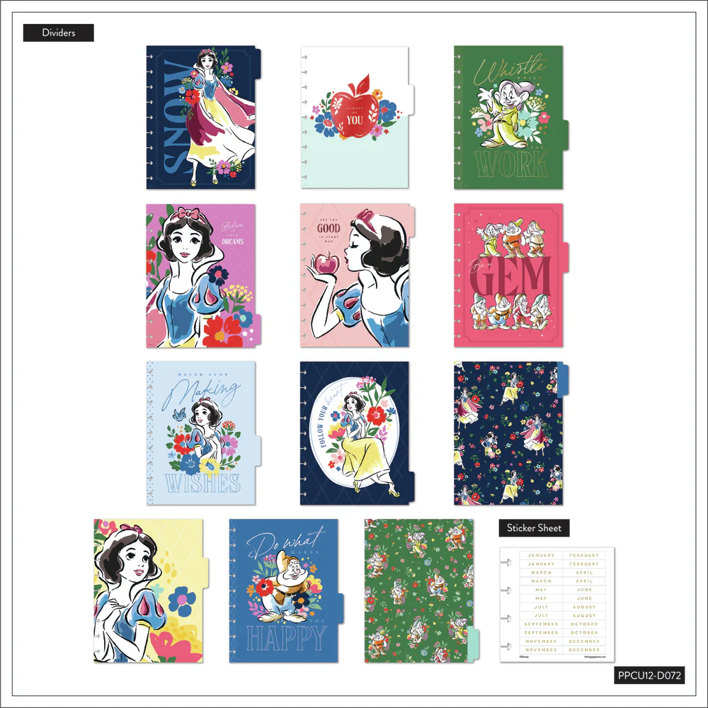 Undated Disney Snow White Wishes Happy Planner - Classic Vertical Layout - 12 Months 7 Undated Disney Snow White Wishes Happy Planner - Classic Vertical Layout - 12 Months