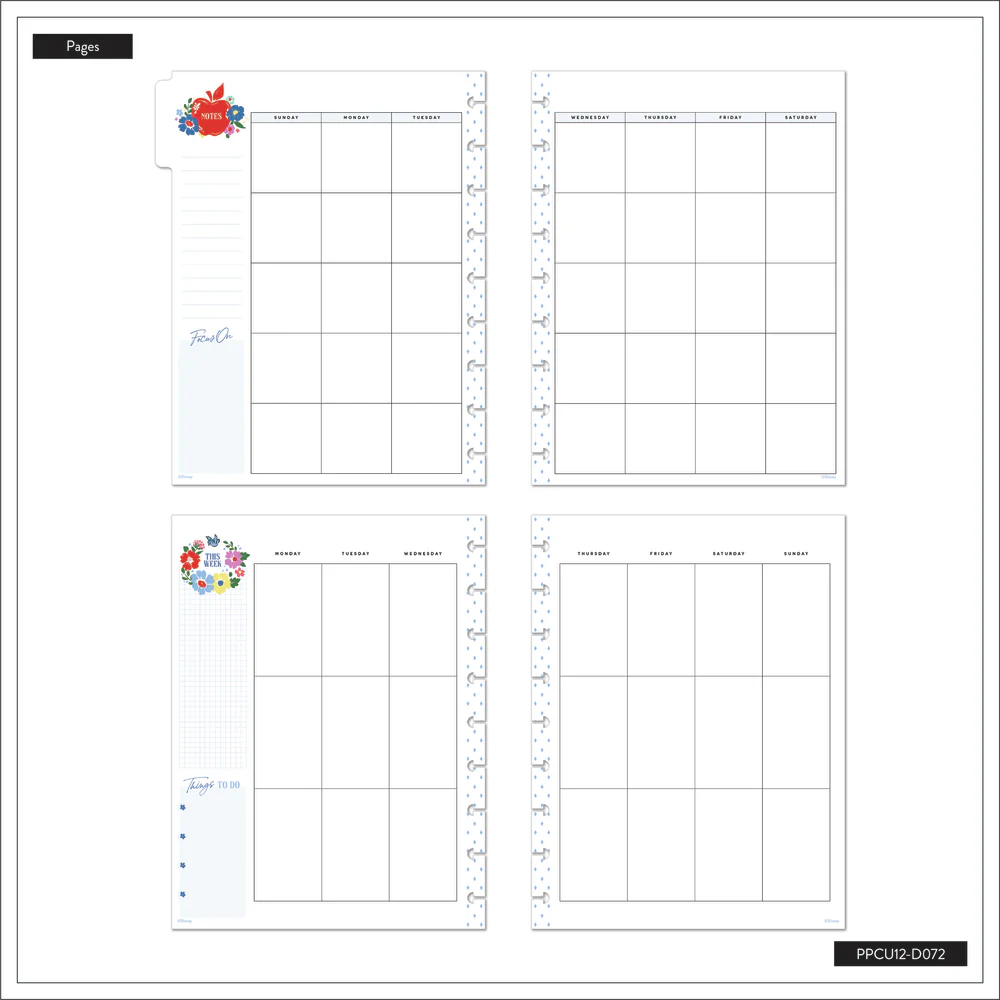 Undated Disney Snow White Wishes Happy Planner - Classic Vertical Layout - 12 Months 8 Undated Disney Snow White Wishes Happy Planner - Classic Vertical Layout - 12 Months