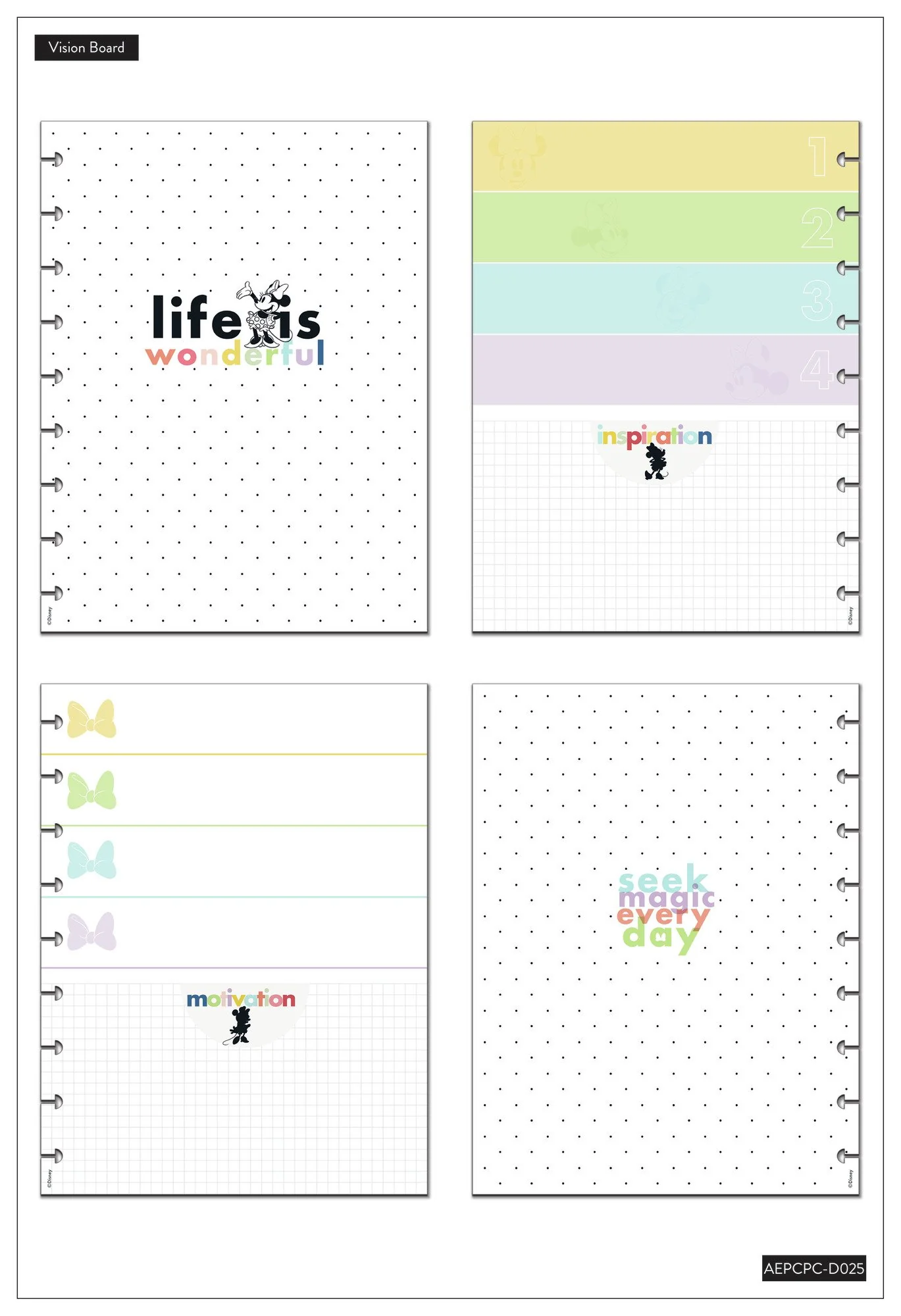 Disney© Minnie Mouse Magic Colorblock Classic Planner Companion 6 Disney© Minnie Mouse Magic Colorblock Classic Planner Companion