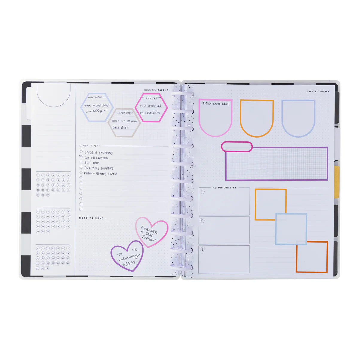 Undated Sweet & Simple Customizable Planner - Big Monthly Layout - 12 ...