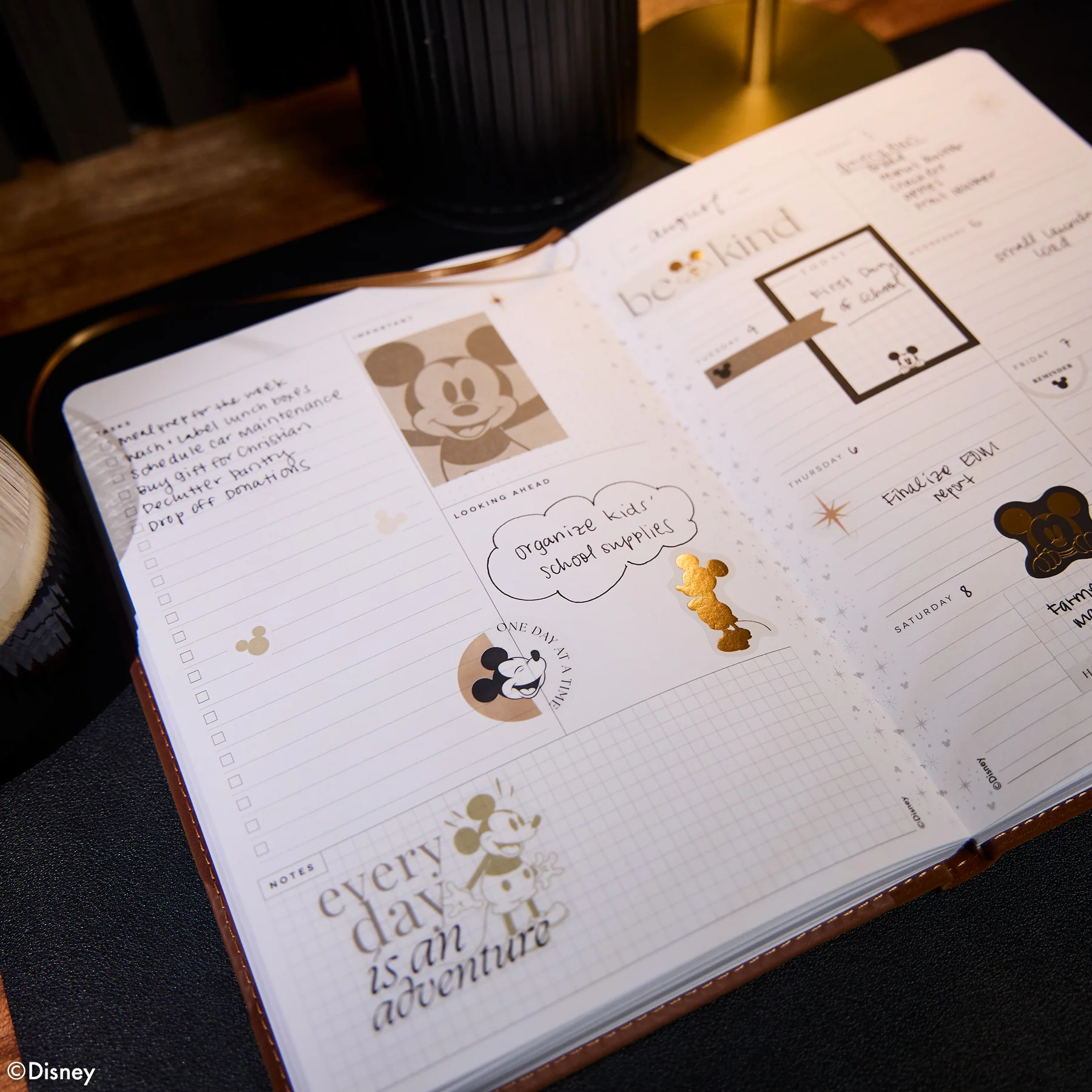 Undated Premium Espresso Disney Mickey Mouse Book Bound Planner - Small Dashboard Layout - 12 Months 5 Undated Premium Espresso Disney Mickey Mouse Book Bound Planner - Small Dashboard Layout - 12 Months