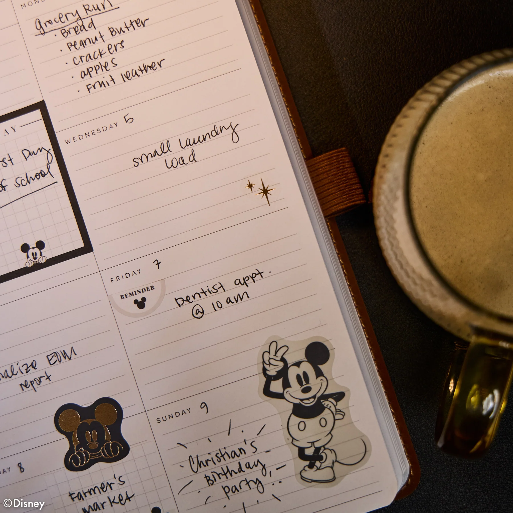 Undated Premium Espresso Disney Mickey Mouse Book Bound Planner - Small Dashboard Layout - 12 Months 6 Undated Premium Espresso Disney Mickey Mouse Book Bound Planner - Small Dashboard Layout - 12 Months