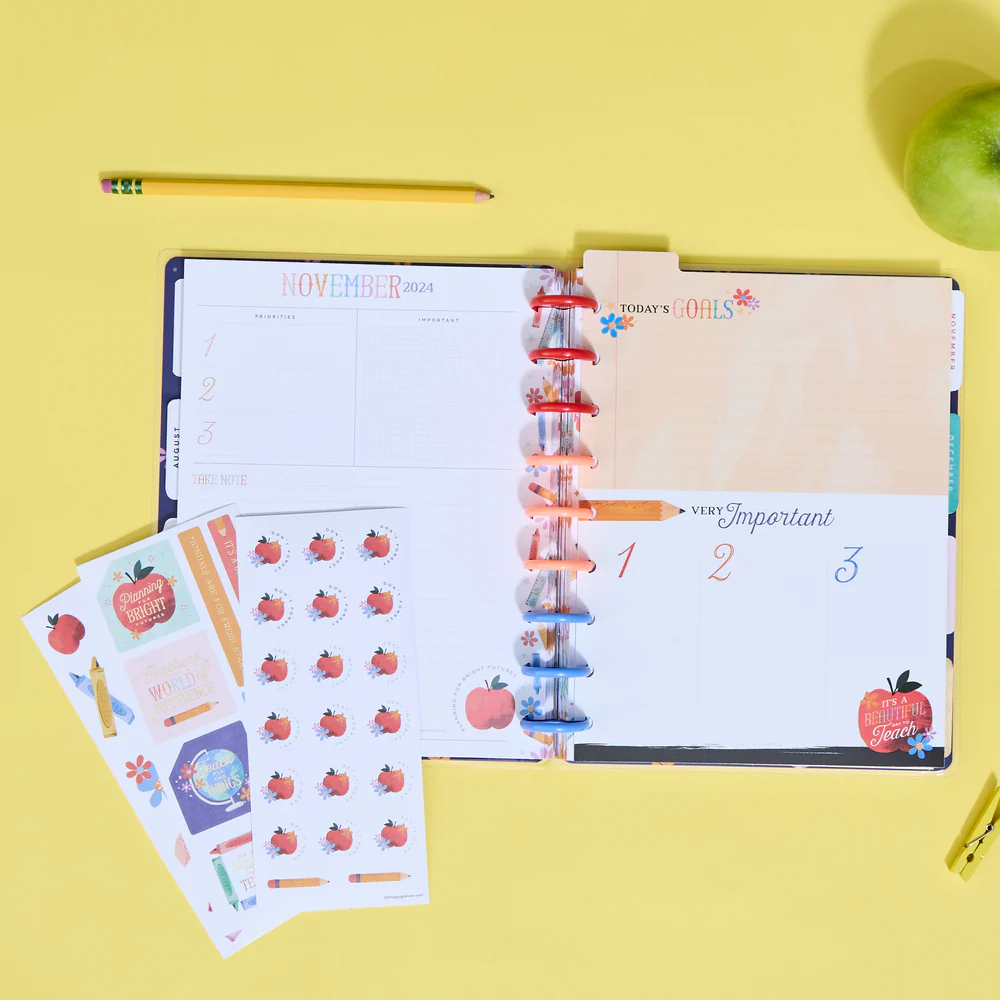 2024 Classroom Brights Teacher Happy Planner Box Kit - Classic Teacher Layout - 12 Months