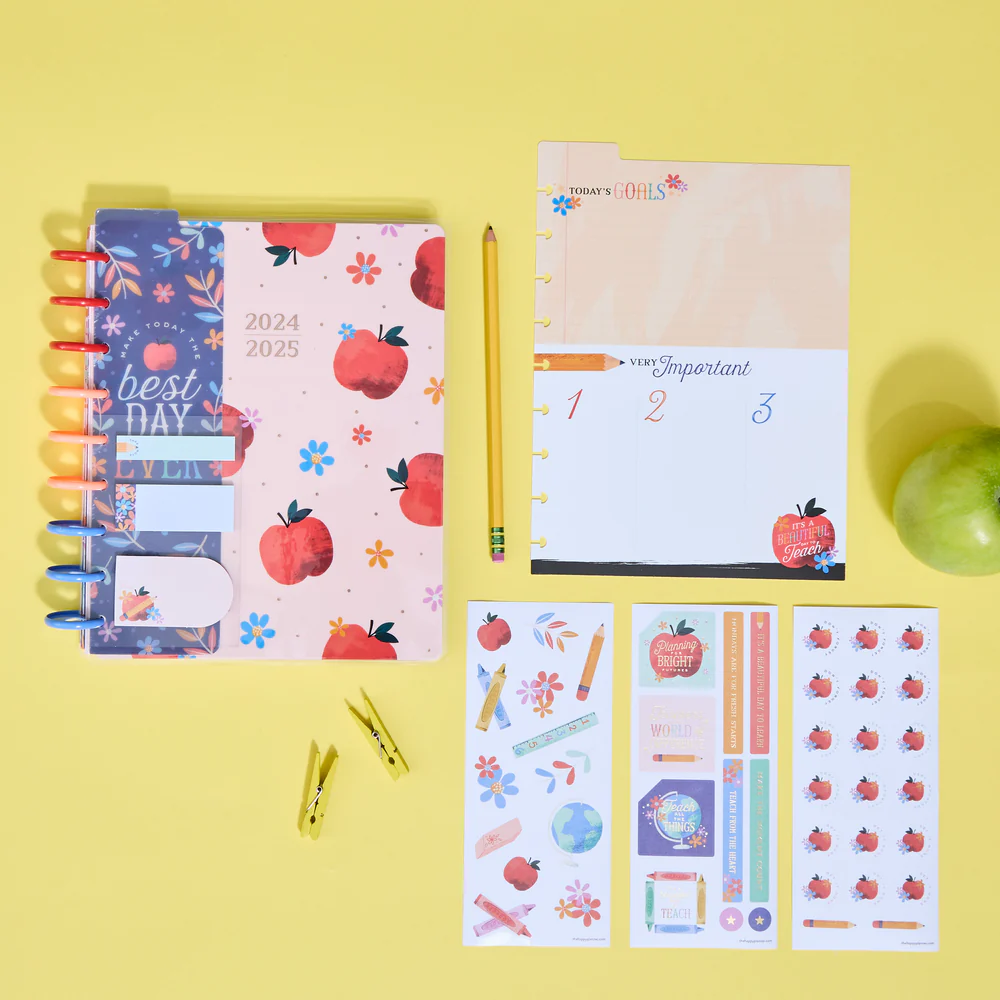 2024 Classroom Brights Teacher Happy Planner Box Kit - Classic Teacher Layout - 12 Months