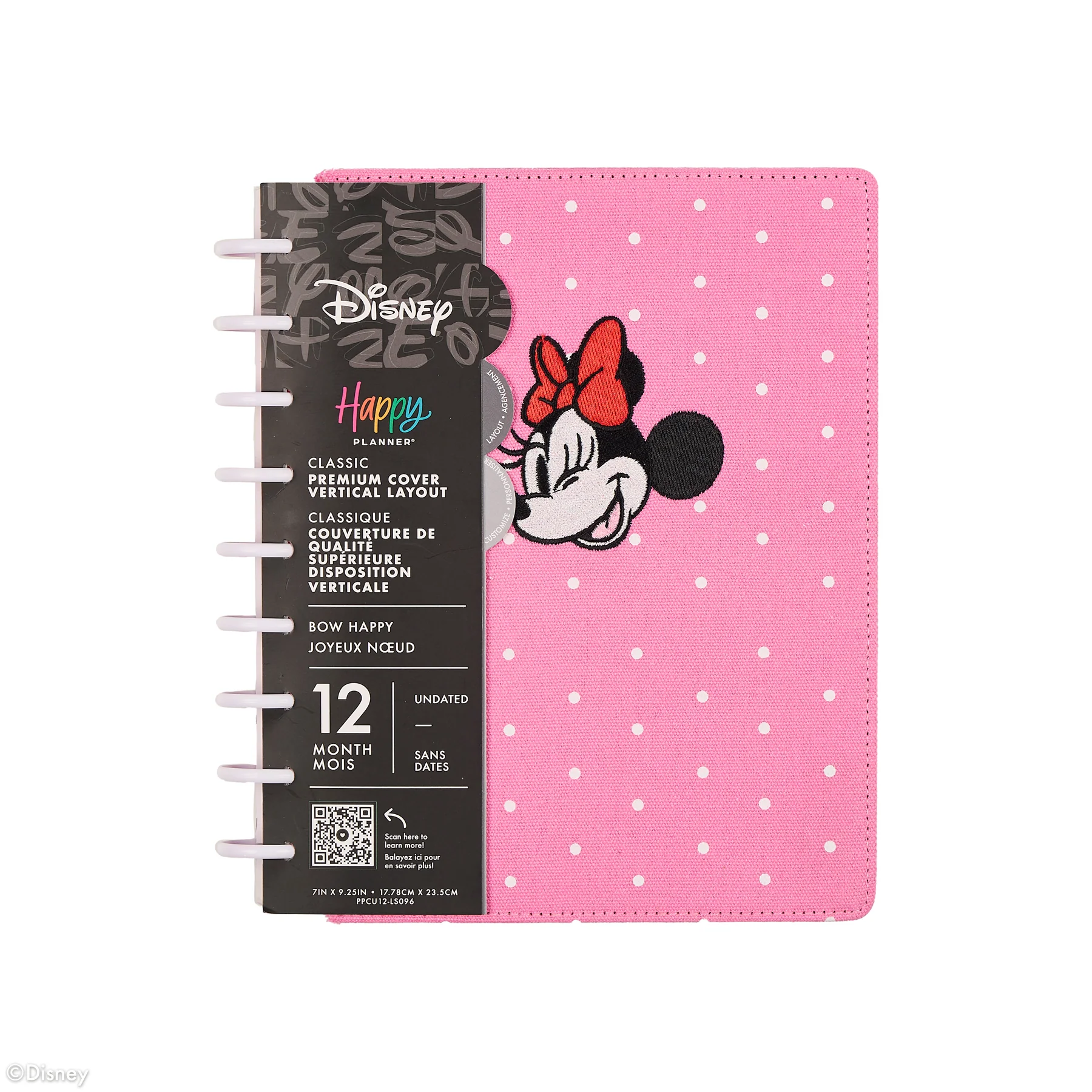 Undated SPECIALTY Disney Minnie Mouse Bow Happy Customizable Planner - Classic Vertical Layout - 12 Months 26 Undated SPECIALTY Disney Minnie Mouse Bow Happy Customizable Planner - Classic Vertical Layout - 12 Months
