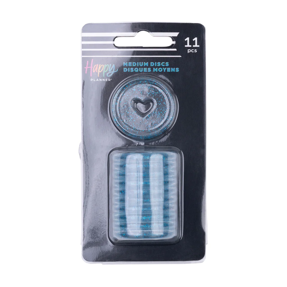 Blue Glitter - Medium Plastic Disc Set 6 Blue Glitter - Medium Plastic Disc Set