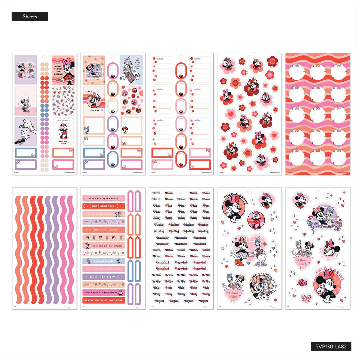 Disney Minnie Mouse Bow Happy - Value Pack Stickers 12 Disney Minnie Mouse Bow Happy - Value Pack Stickers