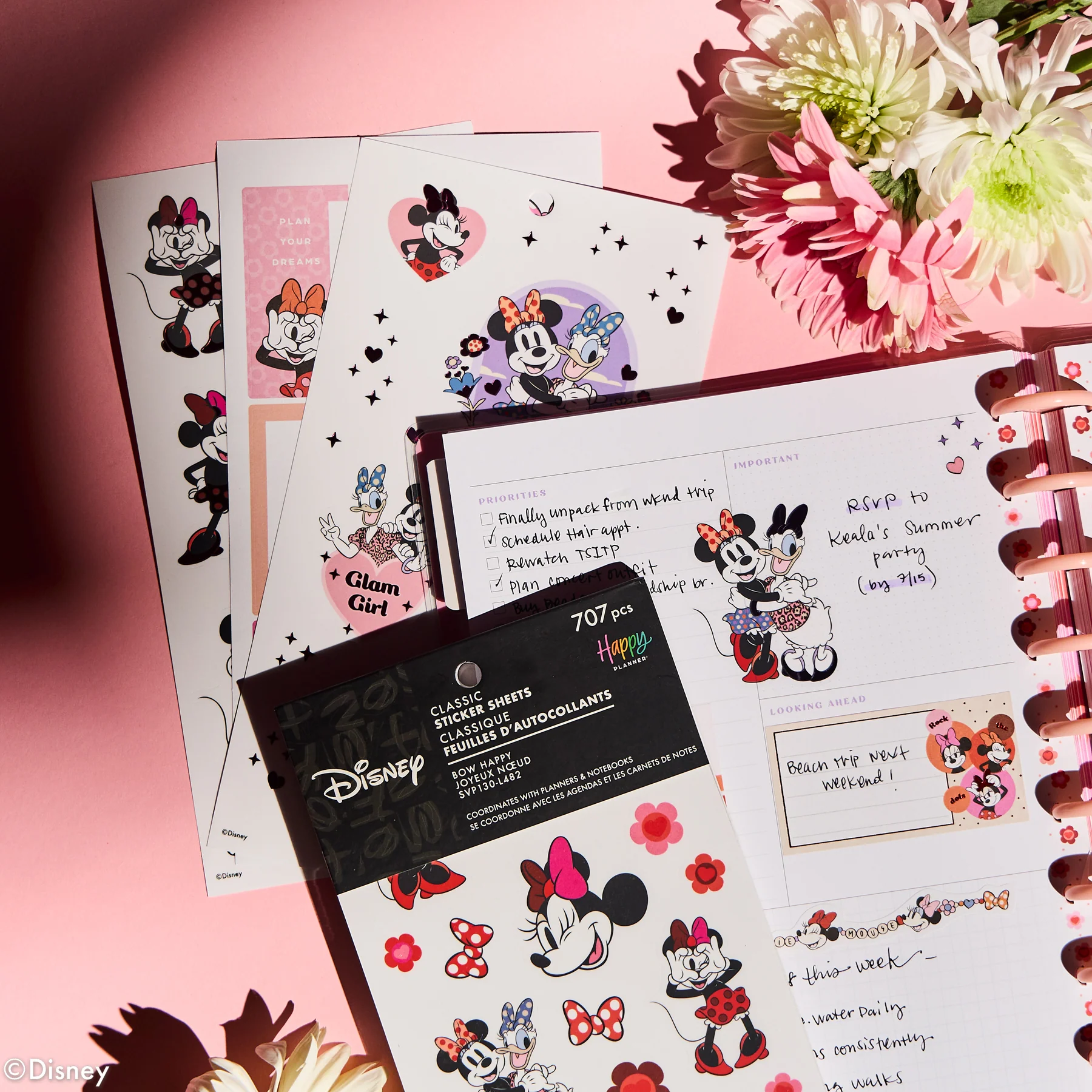 Disney Minnie Mouse Bow Happy - Value Pack Stickers 6 Disney Minnie Mouse Bow Happy - Value Pack Stickers