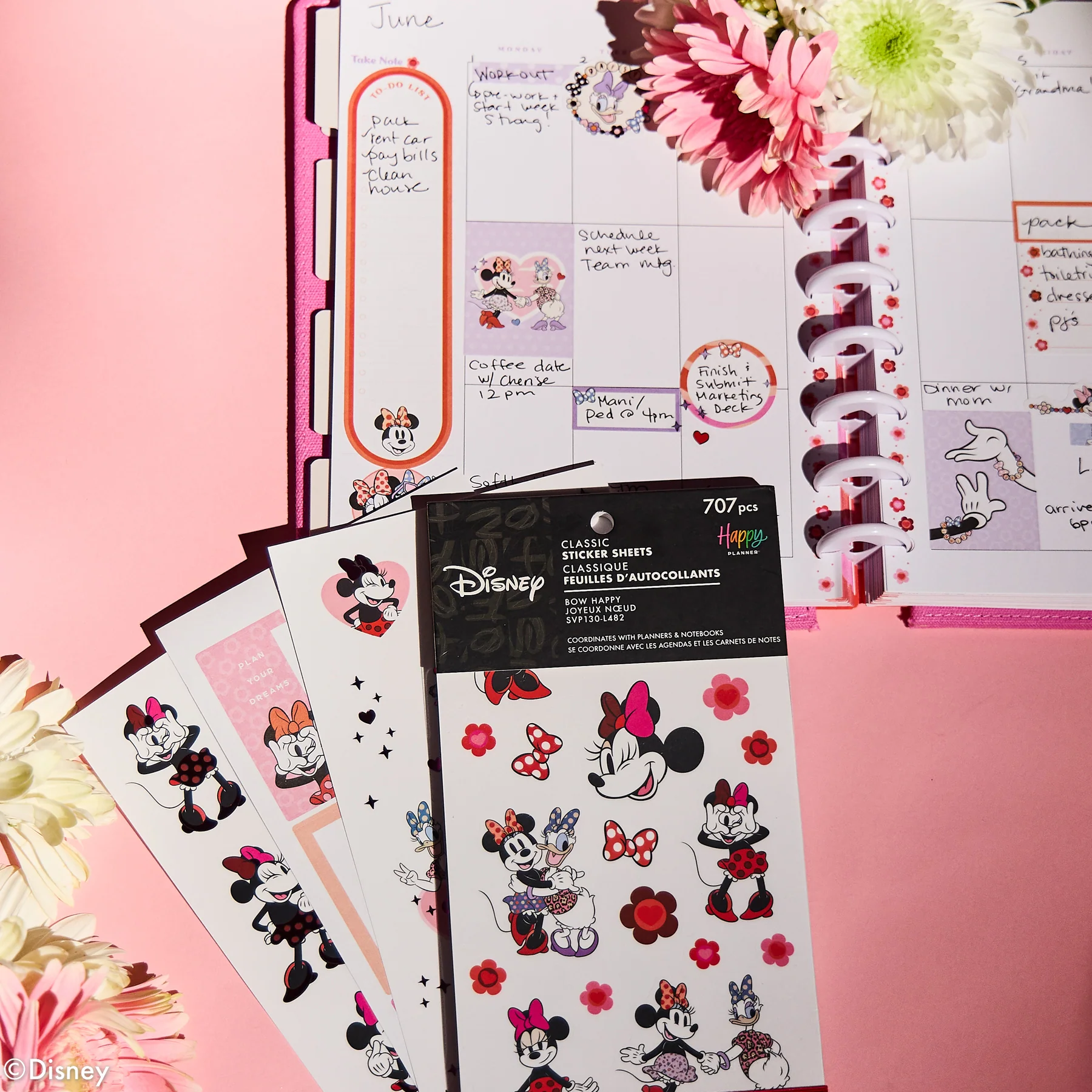 Disney Minnie Mouse Bow Happy - Value Pack Stickers 8 Disney Minnie Mouse Bow Happy - Value Pack Stickers