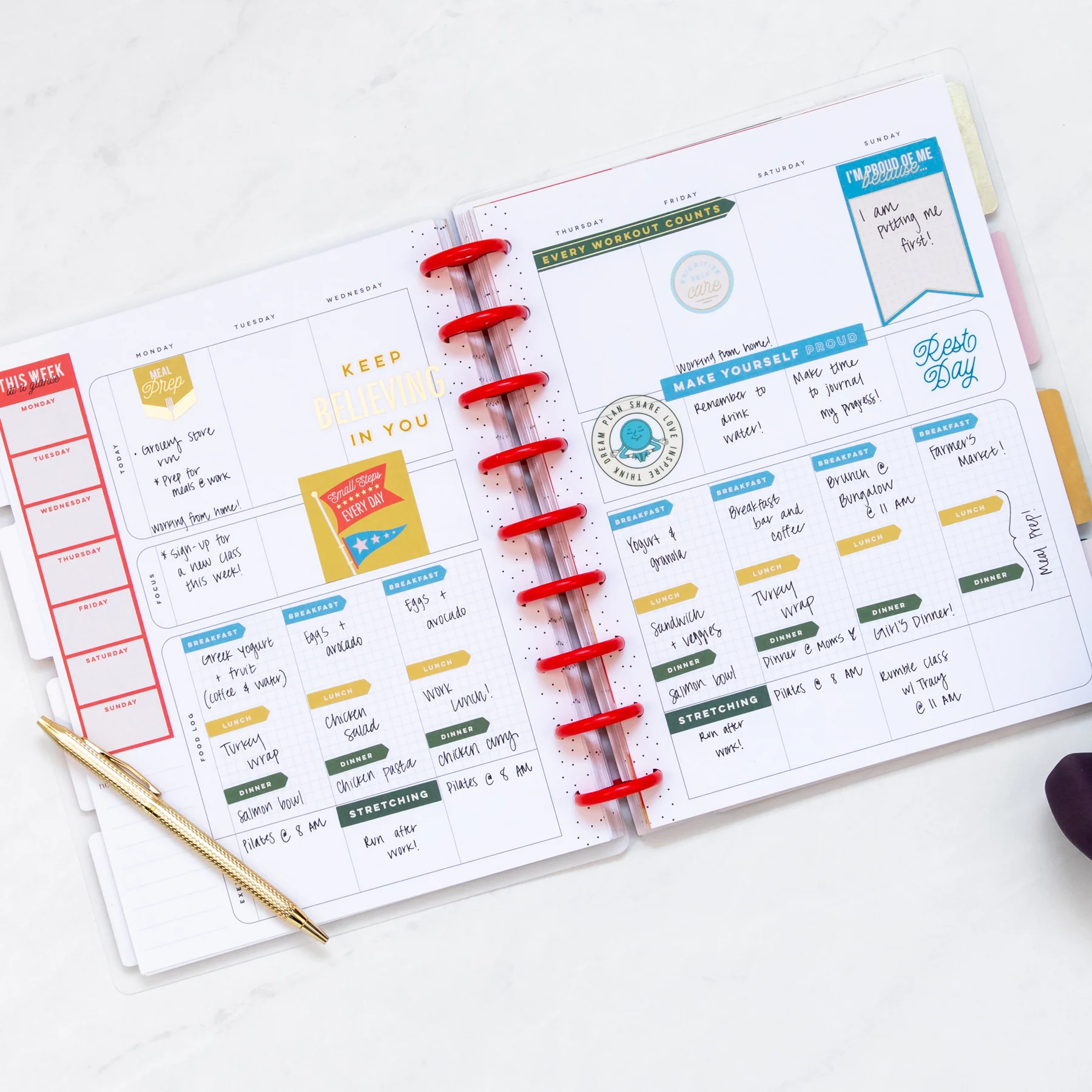 Undated Fitness All Stars Happy Planner - Classic Fitness Layout - 12 Months