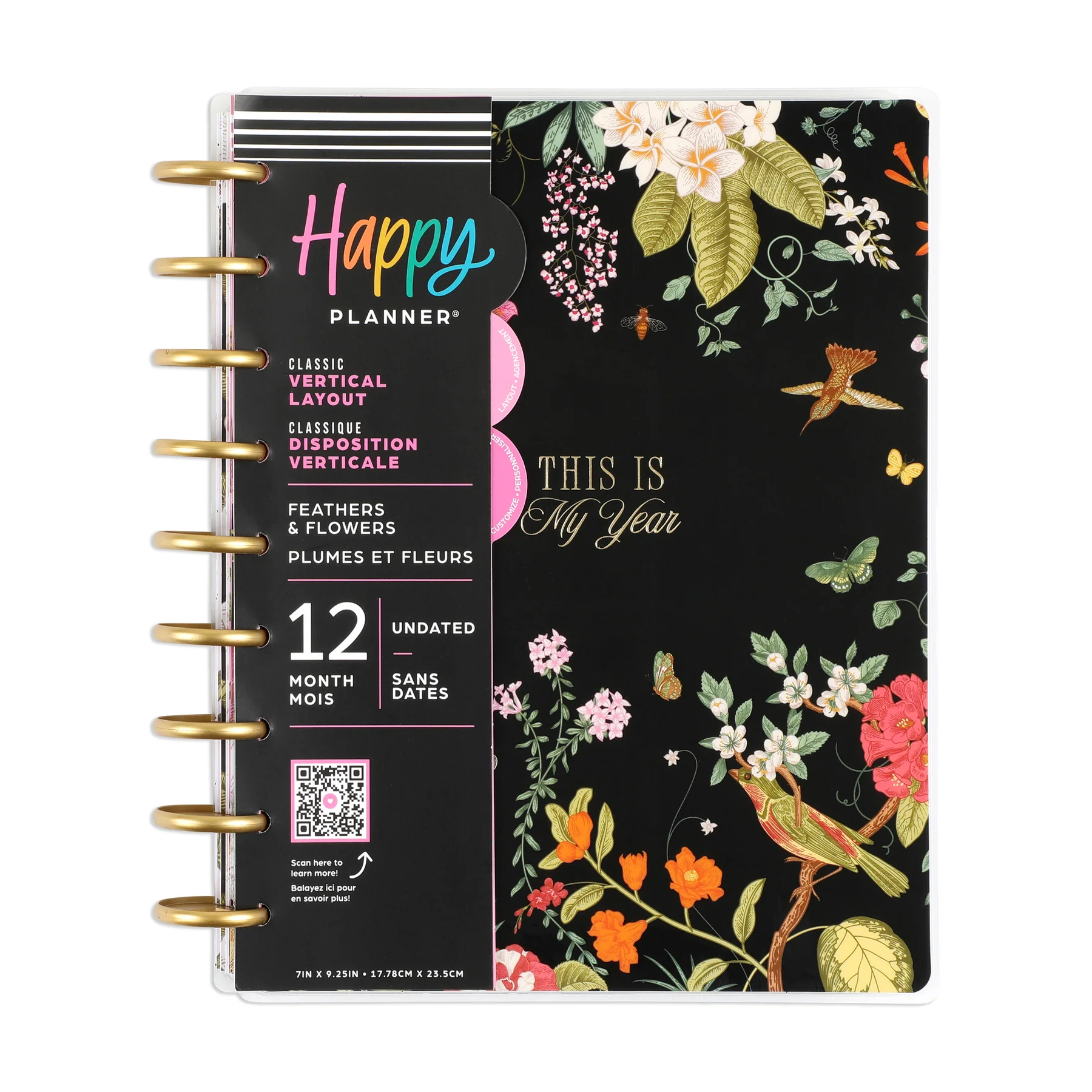 Undated Feathers & Flowers Happy Planner - Classic Vertical Layout - 12 Months 9 Undated Feathers & Flowers Happy Planner - Classic Vertical Layout - 12 Months