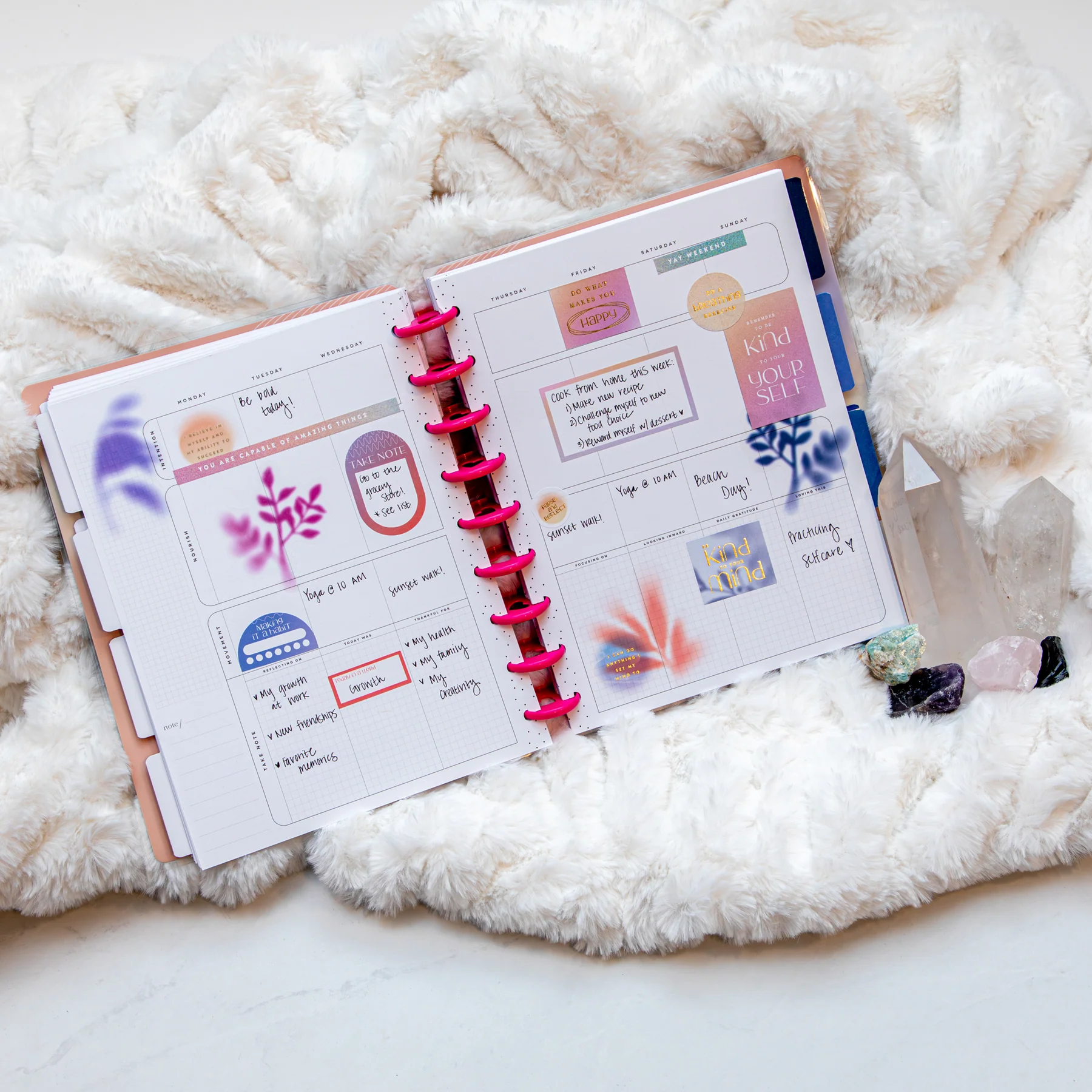 Undated New Aura Happy Planner - Classic Wellness Layout - 12 Months