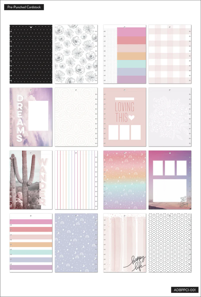 Happy Memory Keeping® - Muted Colors Big Pre-Punched Cardstock 10 Happy Memory Keeping® - Muted Colors Big Pre-Punched Cardstock