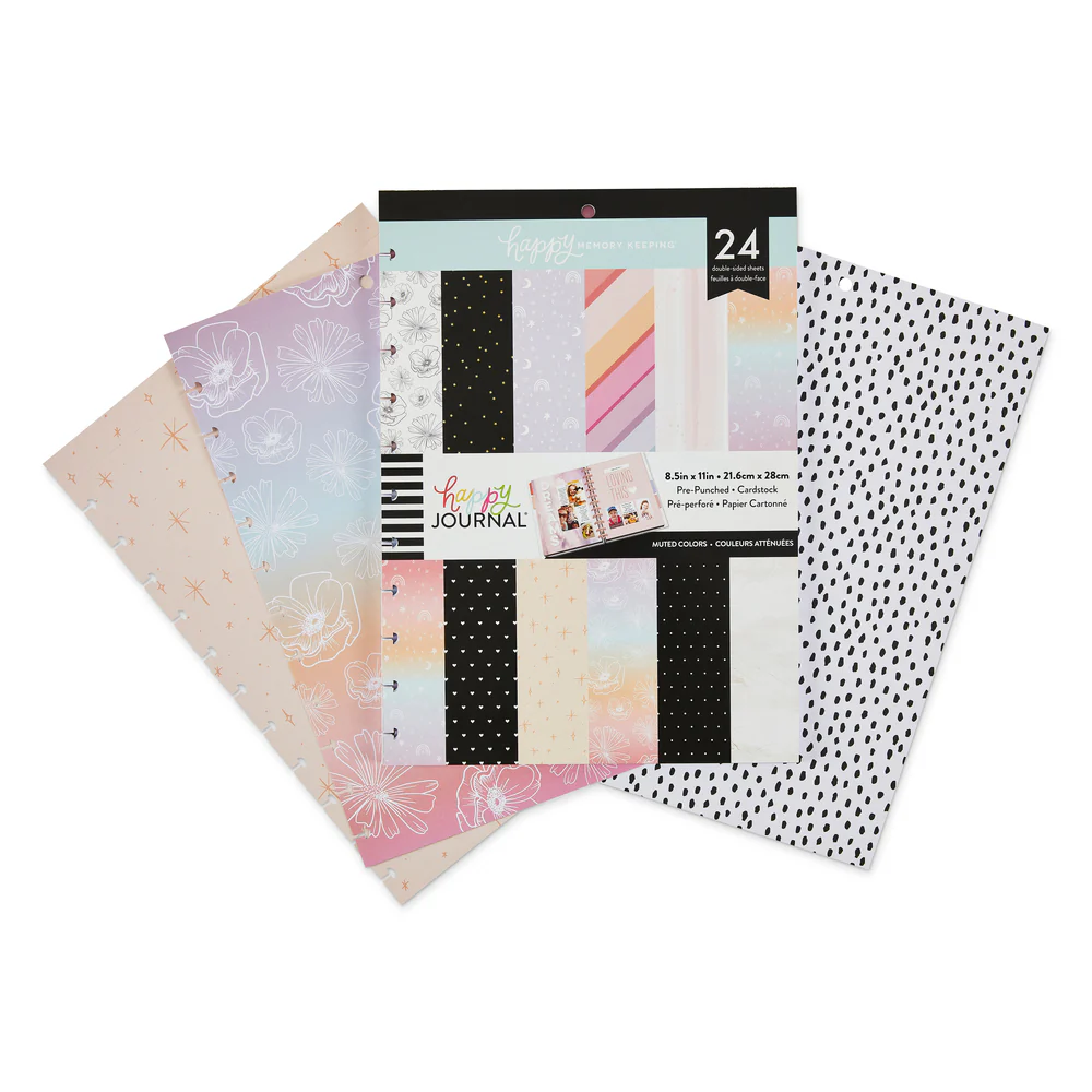 Happy Memory Keeping® - Muted Colors Big Pre-Punched Cardstock