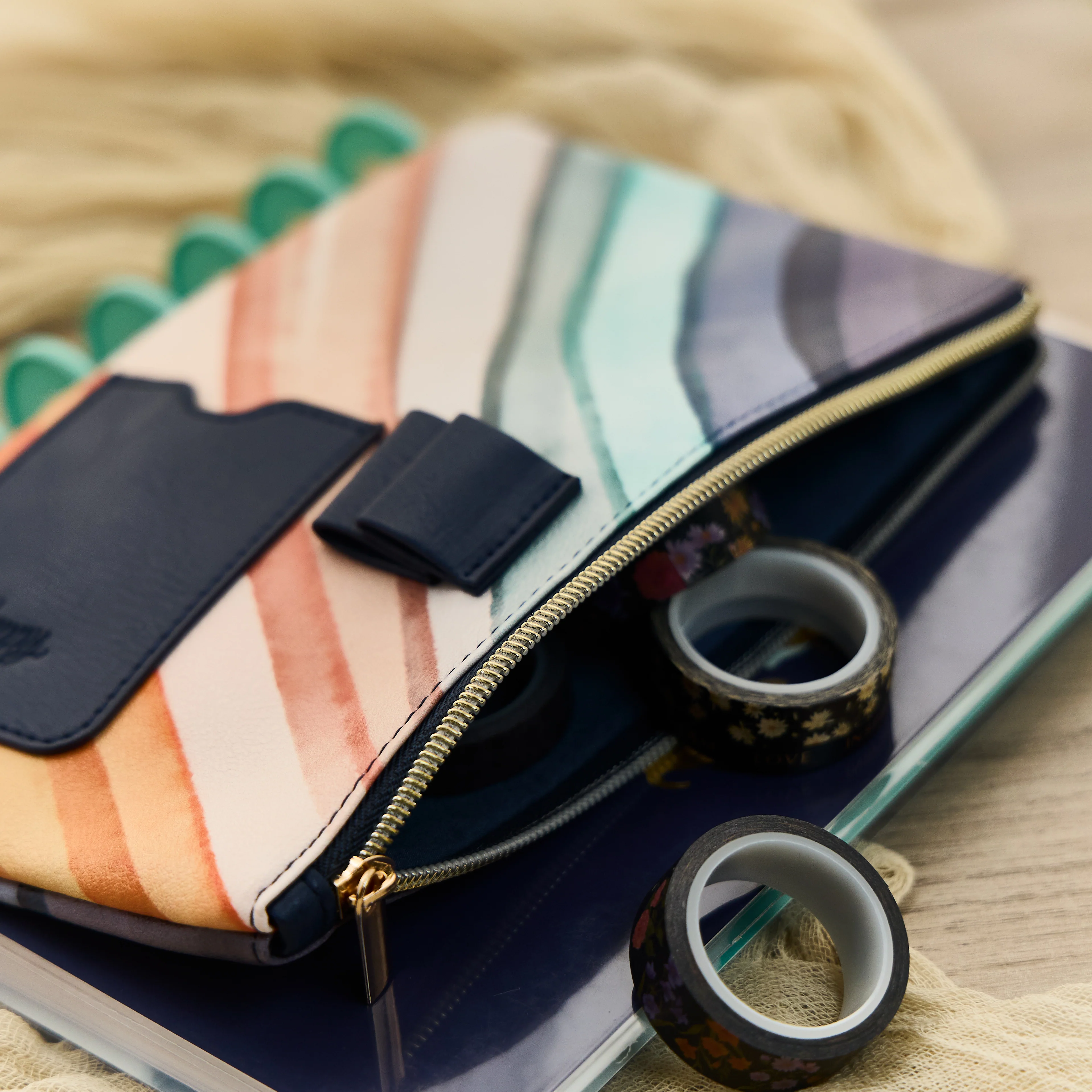 Watercolor Grace Faith - Classic Zip Pouch with Pen Loop