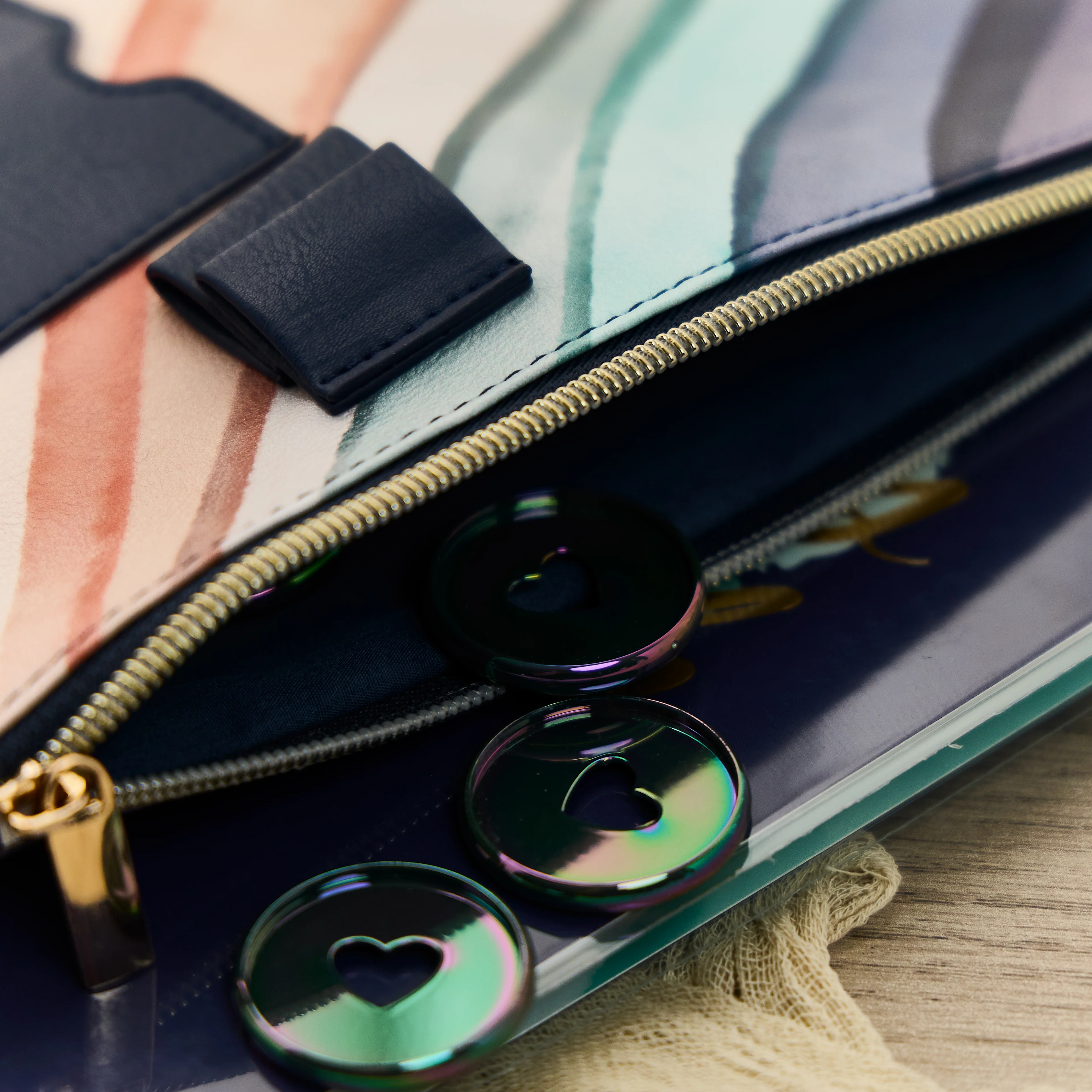 Watercolor Grace Faith - Classic Zip Pouch with Pen Loop 8 Watercolor Grace Faith - Classic Zip Pouch with Pen Loop