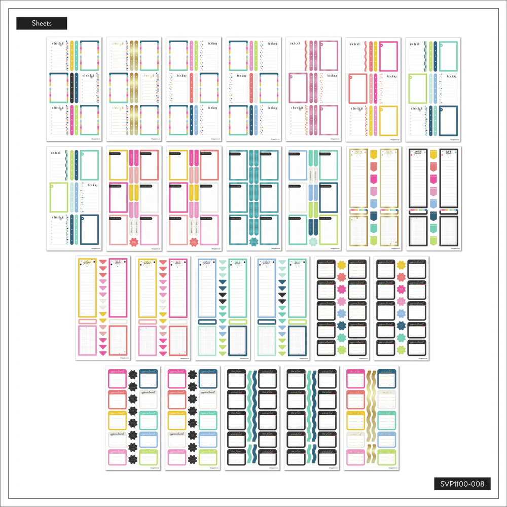 Bright Colorful Boxes - Mega Value Pack Stickers - 100 Sheets 6 Bright Colorful Boxes - Mega Value Pack Stickers - 100 Sheets
