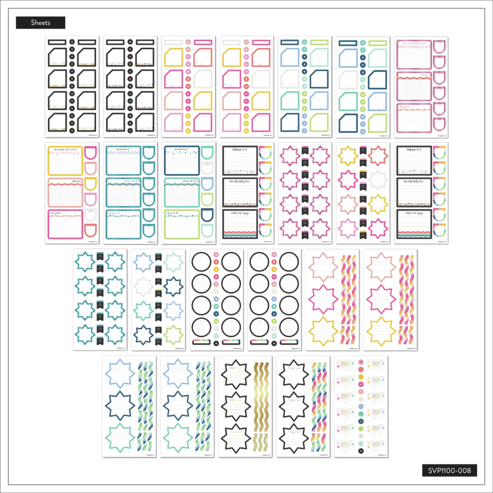 Bright Colorful Boxes - Mega Value Pack Stickers - 100 Sheets 8 Bright Colorful Boxes - Mega Value Pack Stickers - 100 Sheets