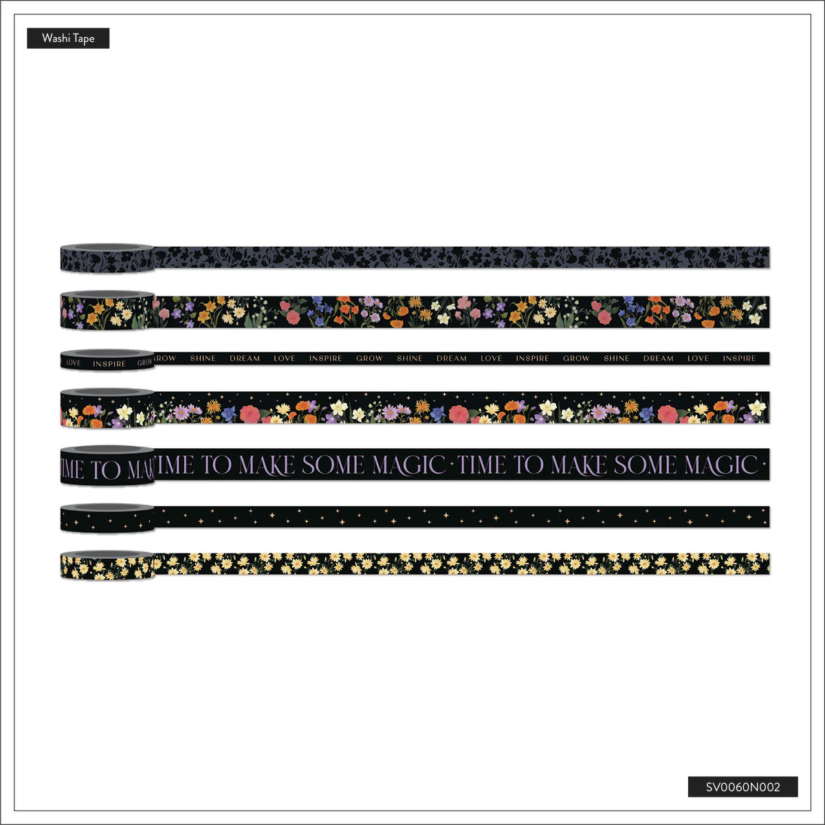 Dark Garden - Washi Tape - 7 Pack 10 Dark Garden - Washi Tape - 7 Pack
