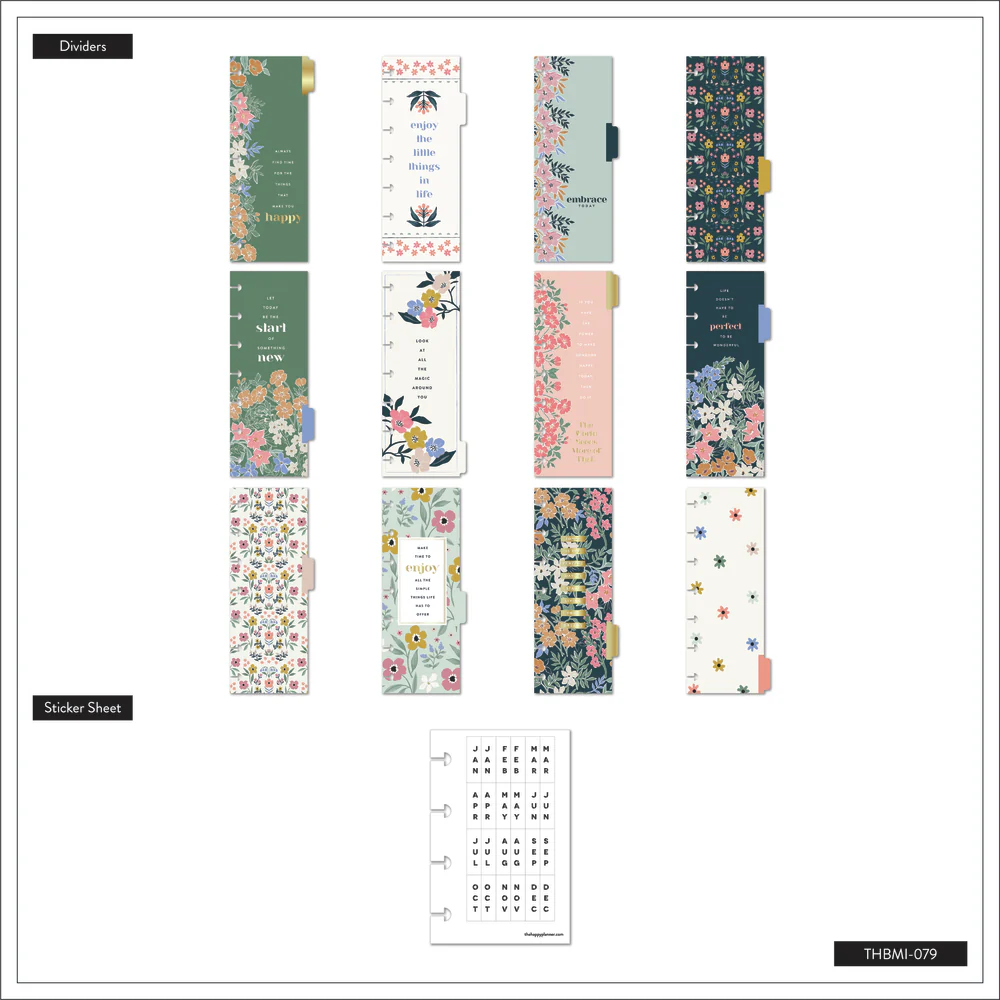 Fresh Bouquet - Skinny Mini Planner Gift Box Set 13 Fresh Bouquet - Skinny Mini Planner Gift Box Set