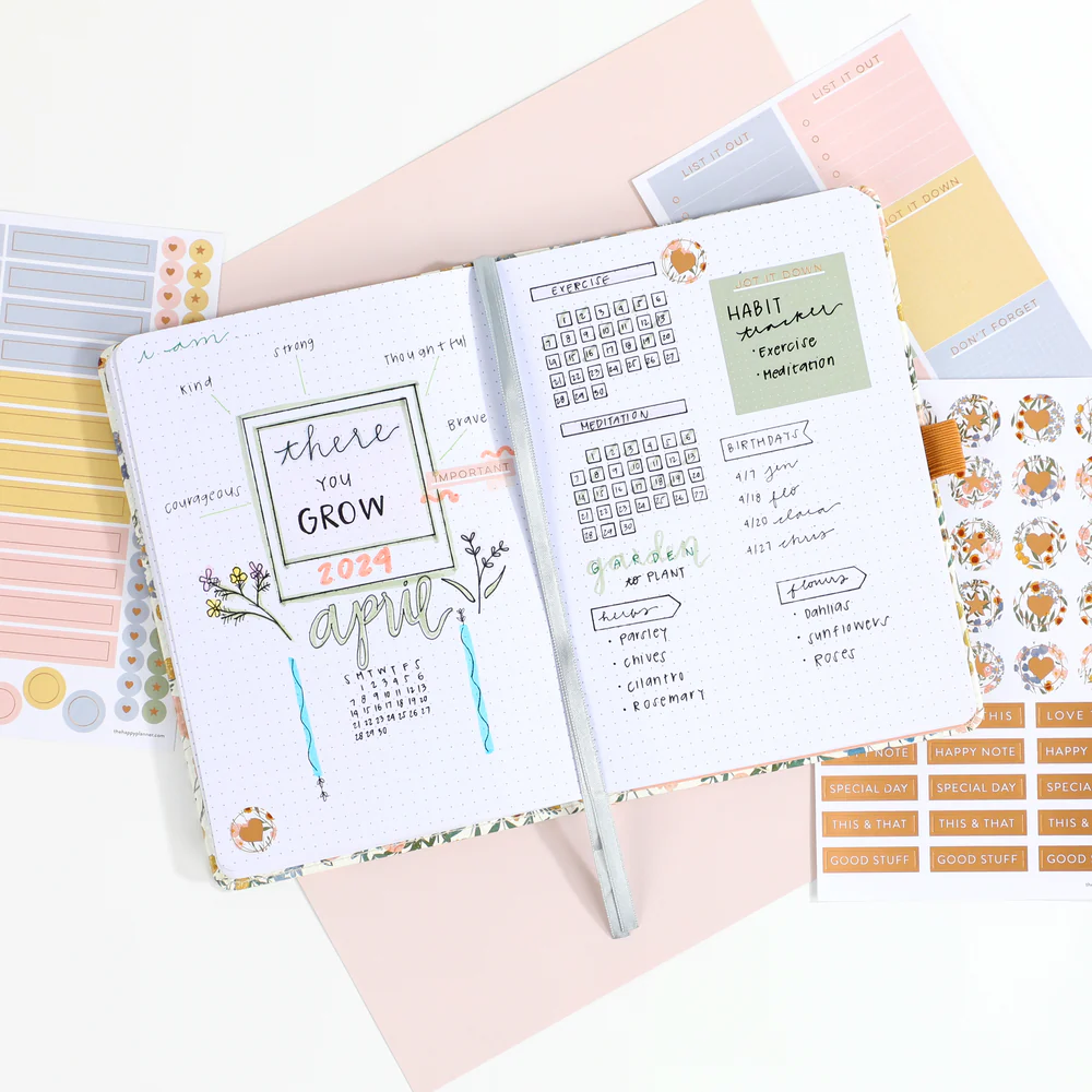 Ditsy Wildflower - Bullet Dot Grid Happy Journal® - 80 Sheets - 160gsm Paper