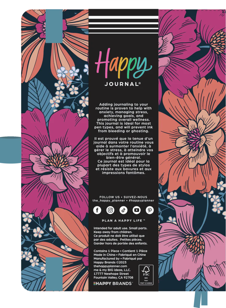 Retro Blooms - Bullet Dot Grid Happy Journal® - 80 Sheets - 160gsm Paper 10 Retro Blooms - Bullet Dot Grid Happy Journal® - 80 Sheets - 160gsm Paper