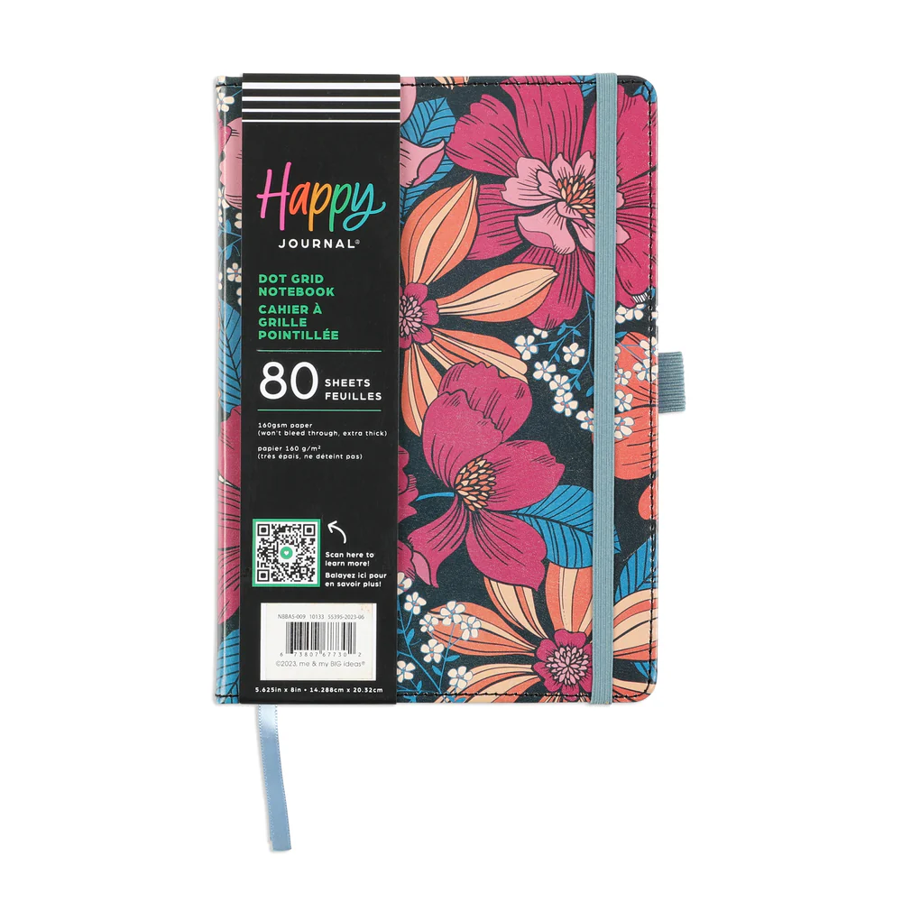 Retro Blooms - Bullet Dot Grid Happy Journal® - 80 Sheets - 160gsm Paper 8 Retro Blooms - Bullet Dot Grid Happy Journal® - 80 Sheets - 160gsm Paper