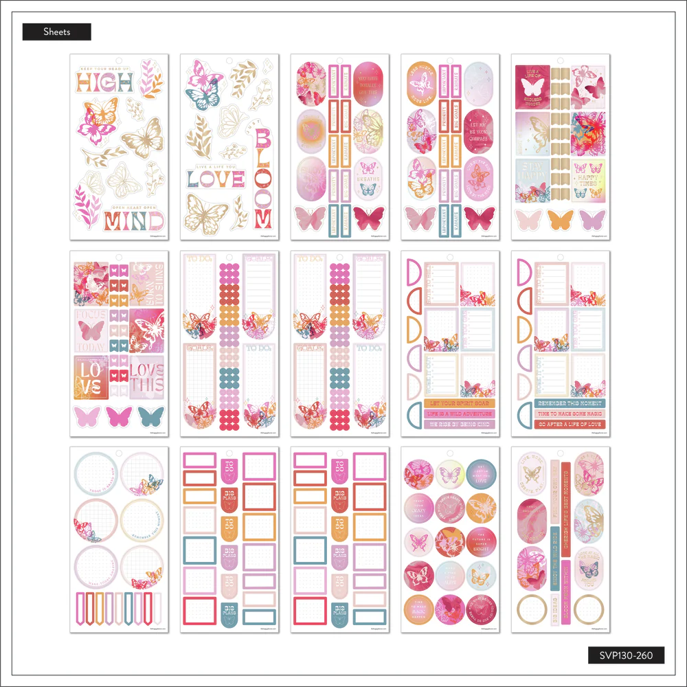 Butterfly Bliss - Value Pack Stickers 6 Butterfly Bliss - Value Pack Stickers