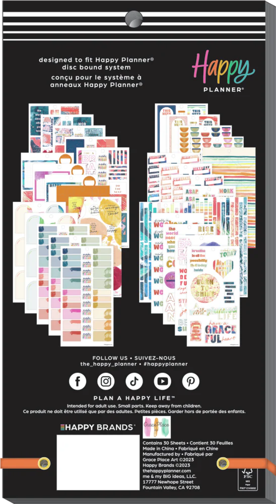 Happy Planner x GracePlace Effortless Grace - Value Pack Stickers 8 Happy Planner x GracePlace Effortless Grace - Value Pack Stickers