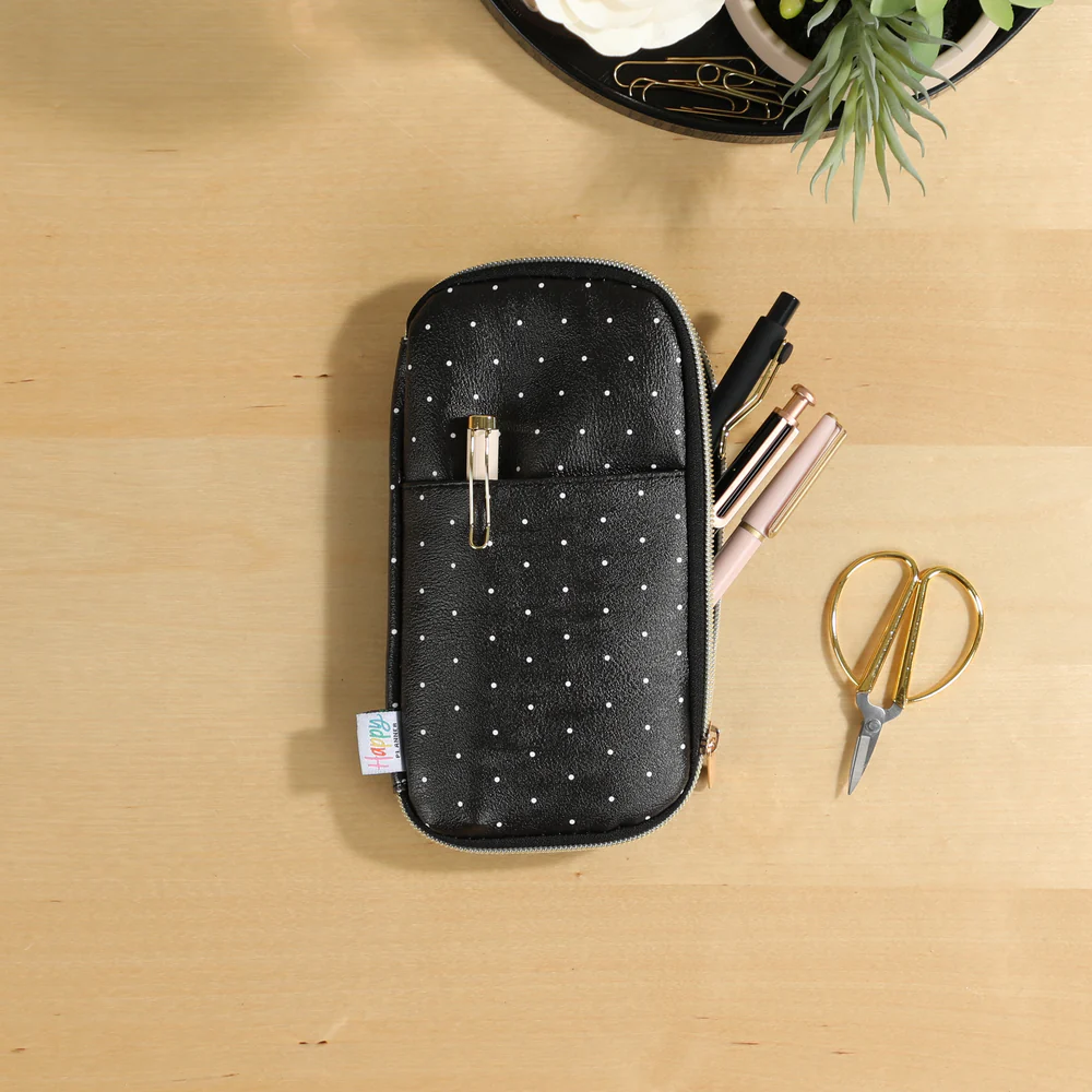 Polka Dot - Banded Accessory Zip Pouch 2 Polka Dot - Banded Accessory Zip Pouch