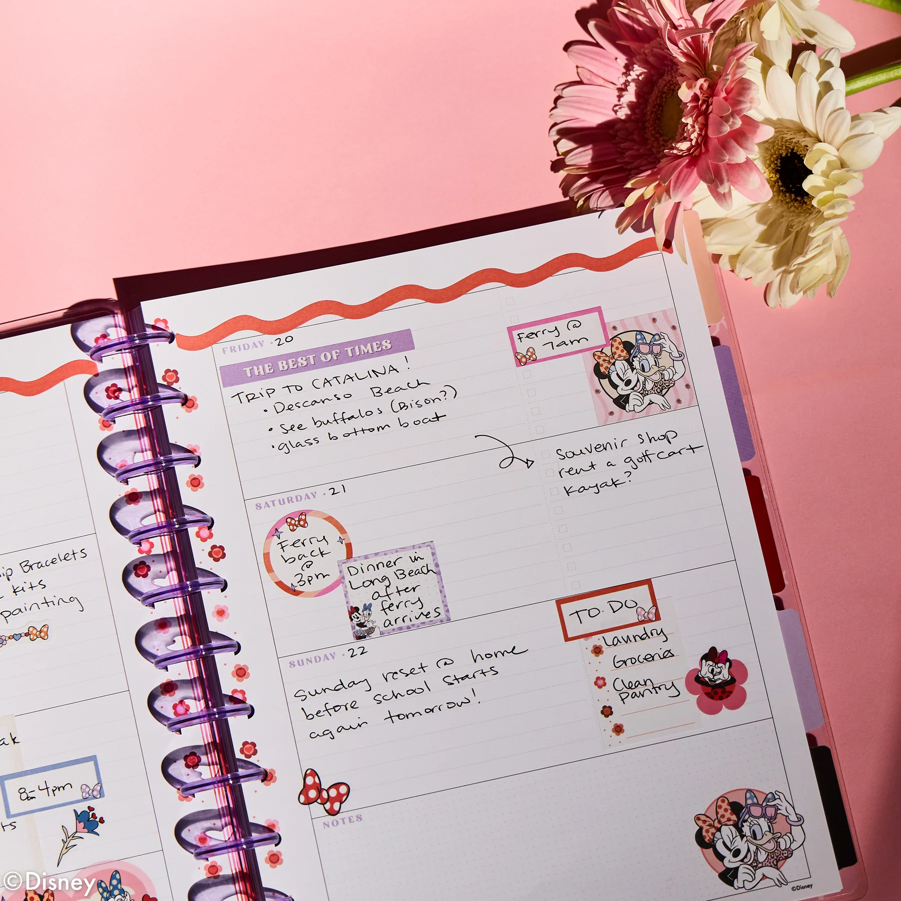 Undated Disney Minnie Mouse Bow Happy Customizable Planner - Big Horizontal Layout - 12 Months 6 Undated Disney Minnie Mouse Bow Happy Customizable Planner - Big Horizontal Layout - 12 Months
