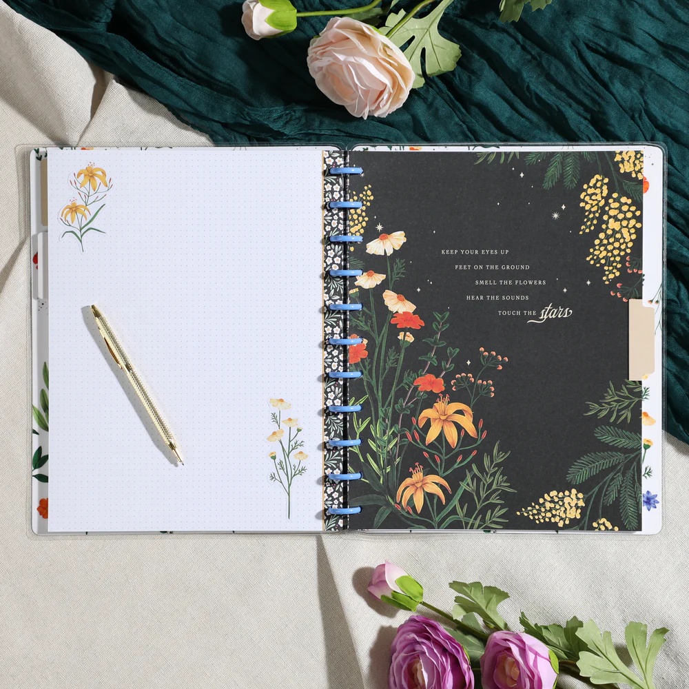 Moody Blooms - Dot Grid + Dotted Lined Checklist Big Notebook - 60 Sheets 4 Moody Blooms - Dot Grid + Dotted Lined Checklist Big Notebook - 60 Sheets