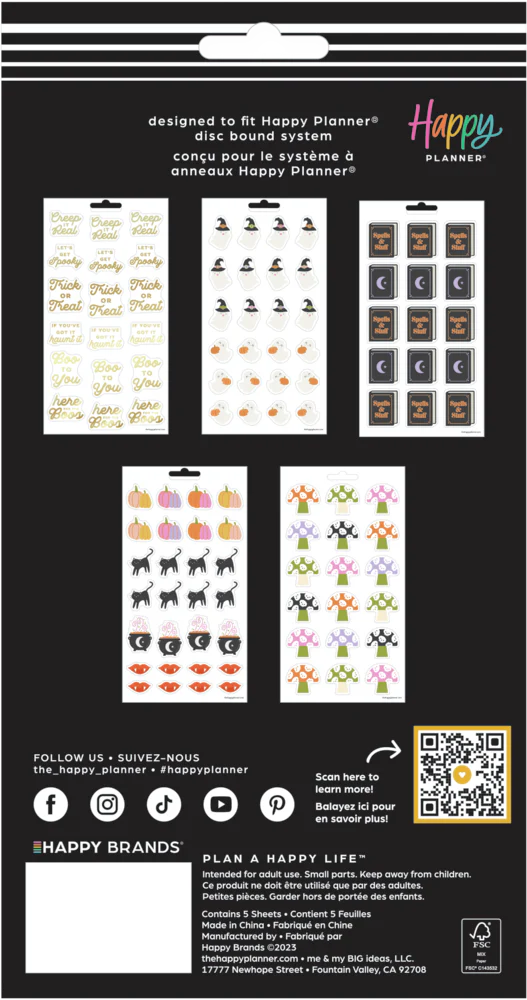 Halloween - 5 Sticker Sheets - The Happy Planner