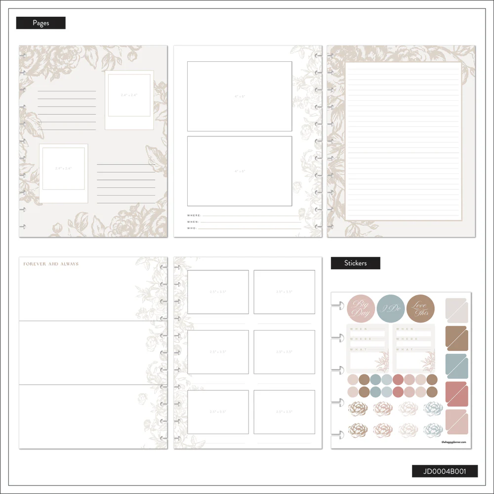 Love Blooms Wedding - Big Happy Memory Keeping Photo Journal - 80 Sheets 11 Love Blooms Wedding - Big Happy Memory Keeping Photo Journal - 80 Sheets