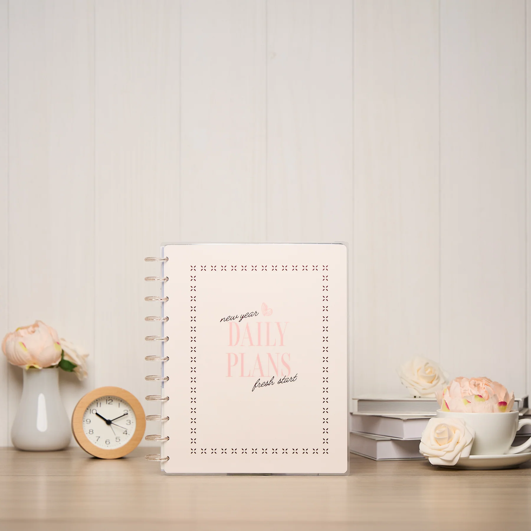 Undated Café Coquette Customizable Planner - Big Horizontal Layout - 12 Months