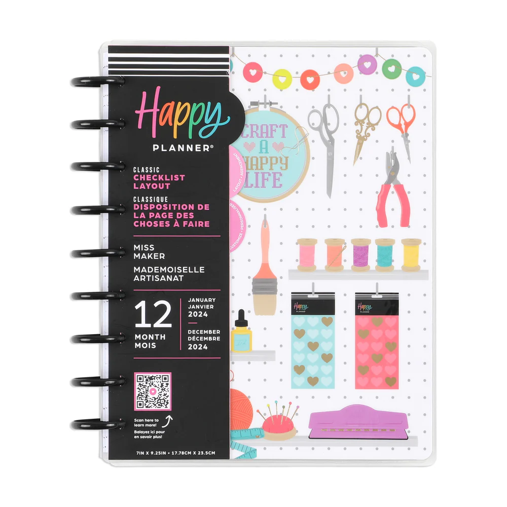 2024 Miss Maker Happy Planner - Classic Checklist Layout - 12 Months 12 2024 Miss Maker Happy Planner - Classic Checklist Layout - 12 Months
