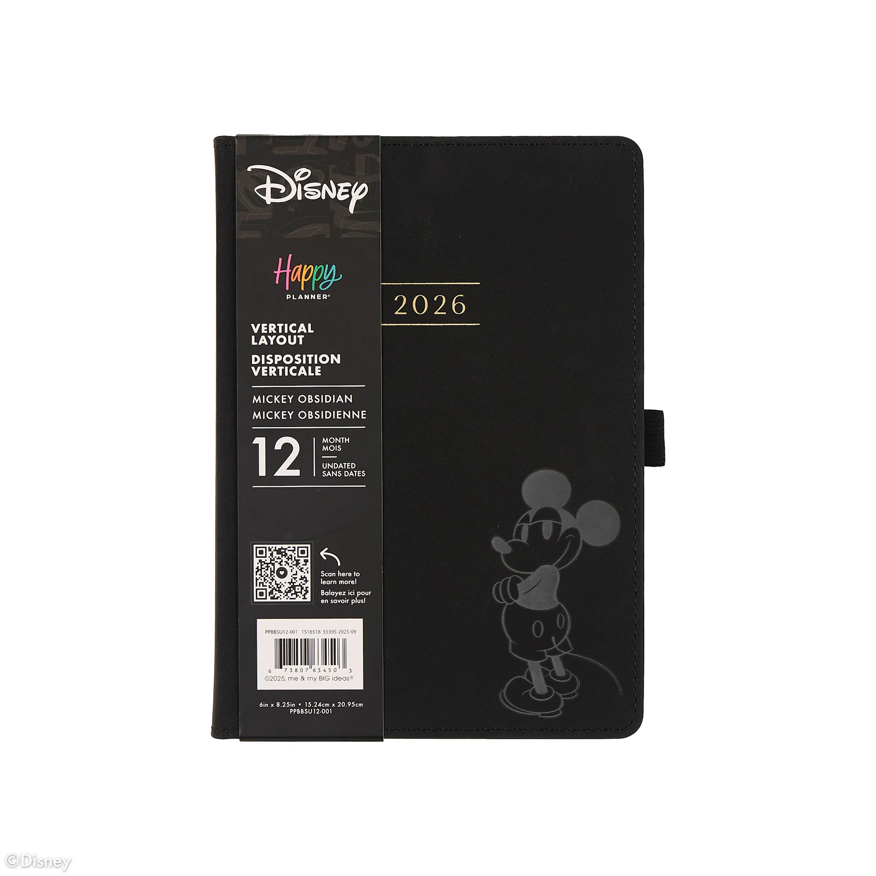 Undated Premium Obsidian Disney Mickey Mouse Book Bound Planner - Small Vertical Layout - 12 Months 16 Undated Premium Obsidian Disney Mickey Mouse Book Bound Planner - Small Vertical Layout - 12 Months
