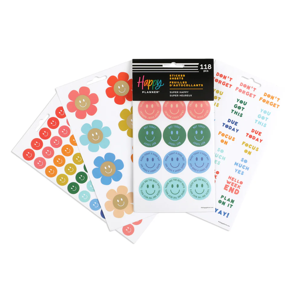 Super Happy - 5 Sticker Sheets - The Happy Planner