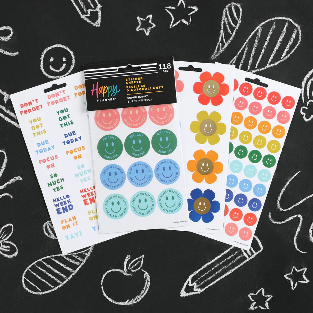 Super Happy - 5 Sticker Sheets - The Happy Planner